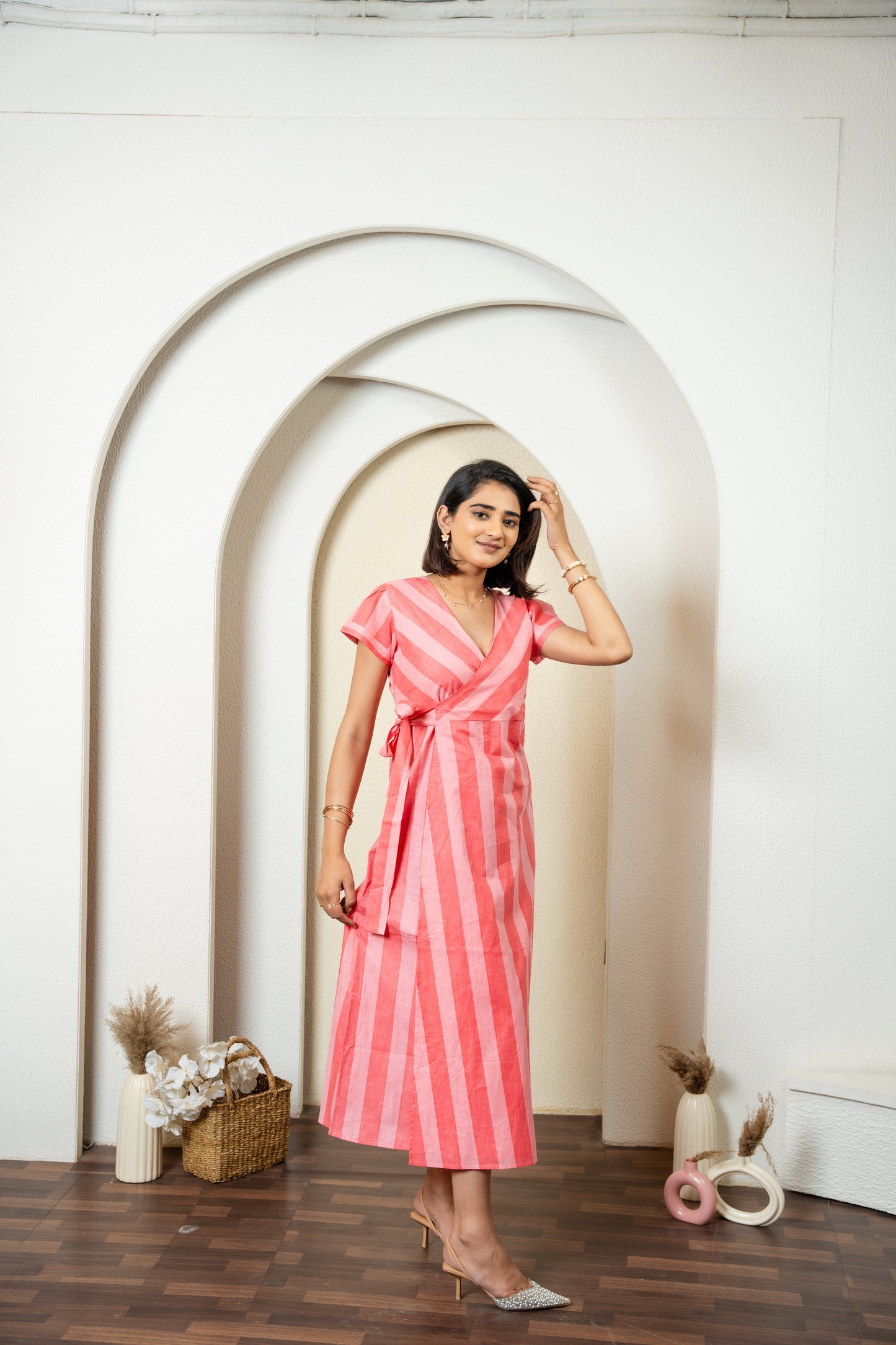 Peach Blush Stripe Dress
