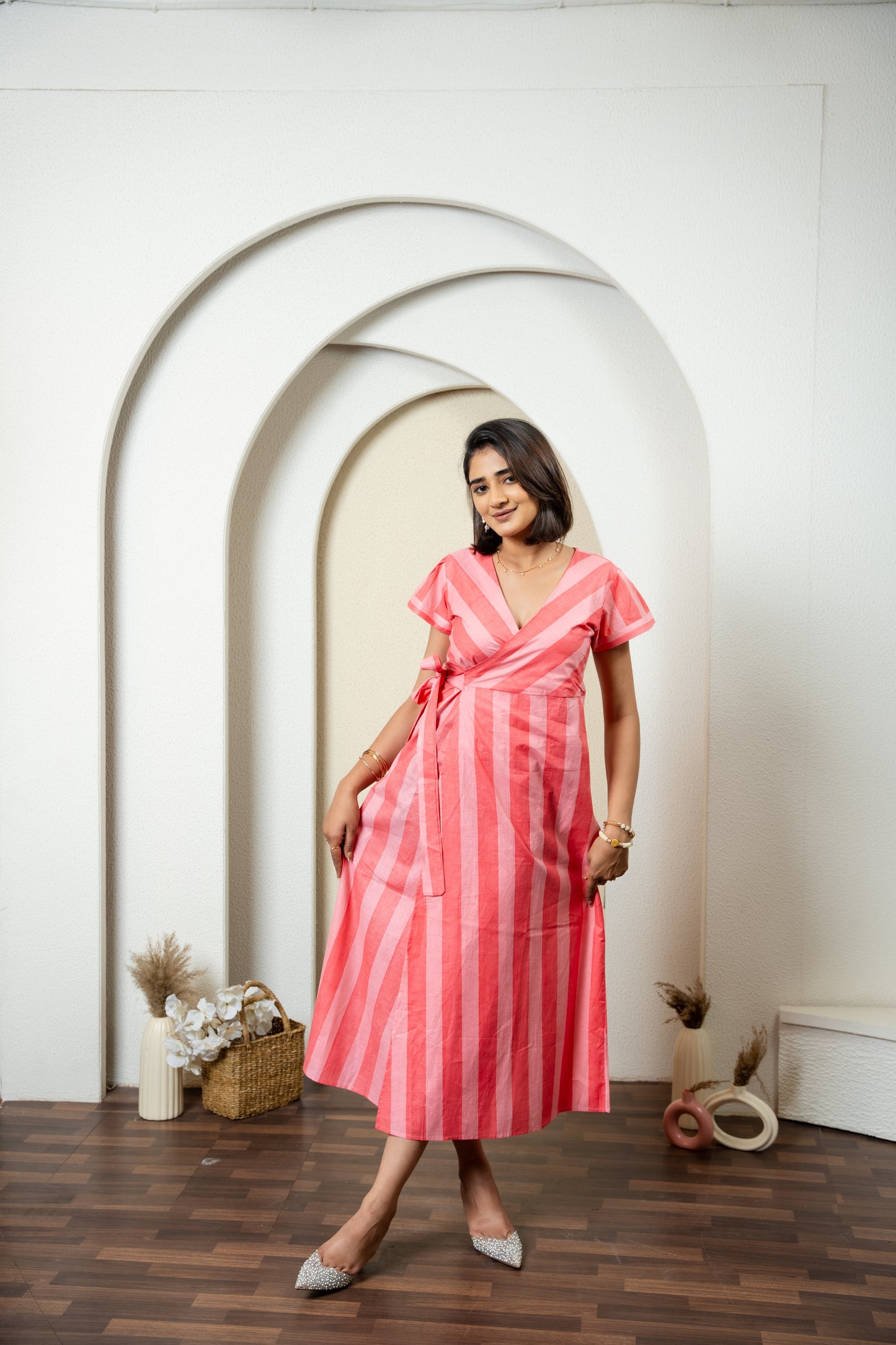 Peach Blush Stripe Dress