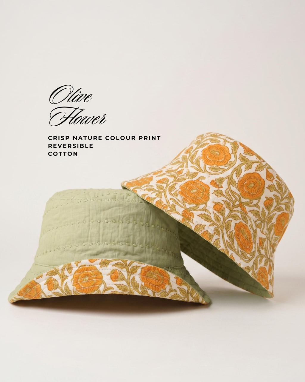 Olive Premium - Cotton REVERSIBLE Bucket Hat