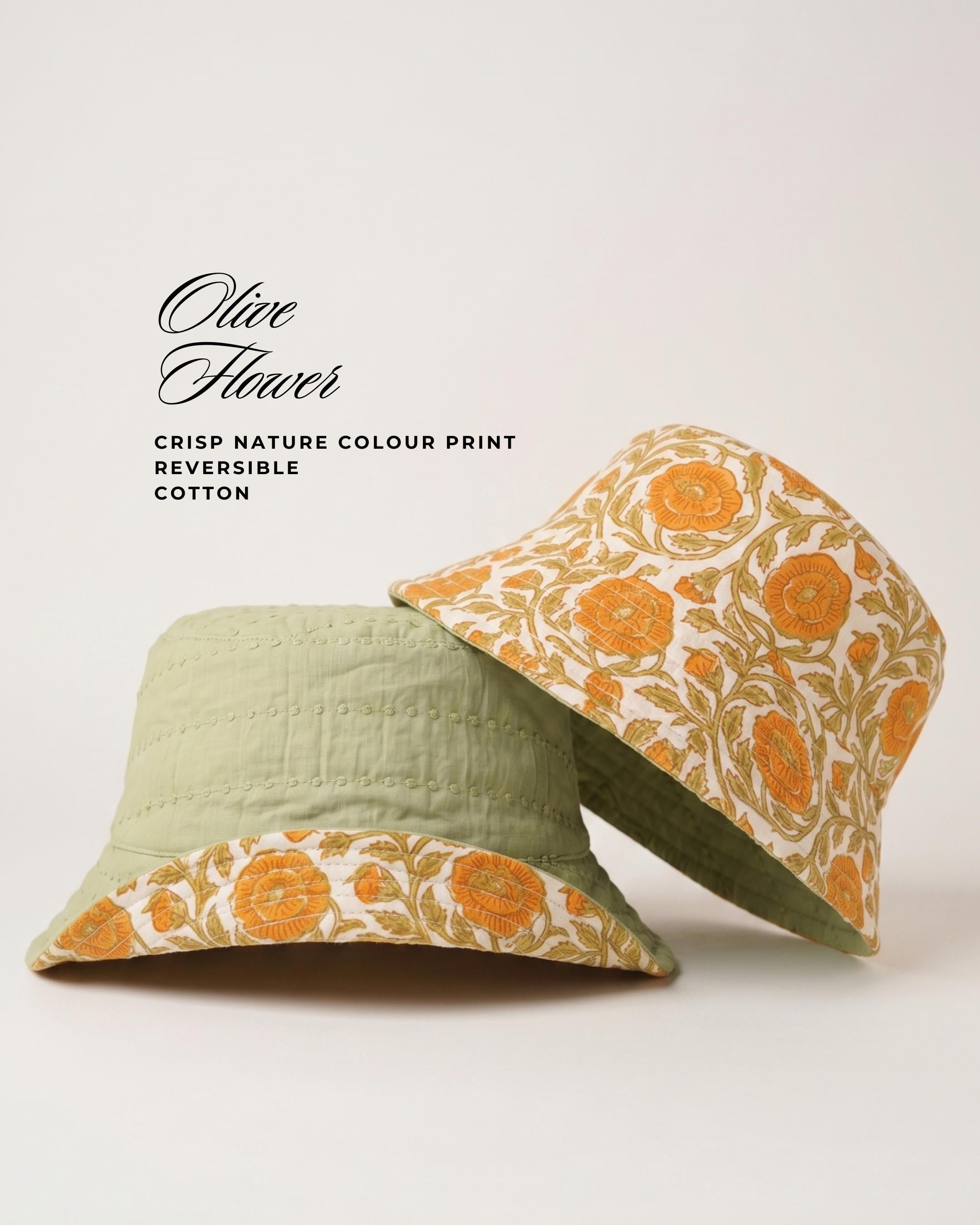 Olive Premium - Cotton REVERSIBLE Bucket Hat