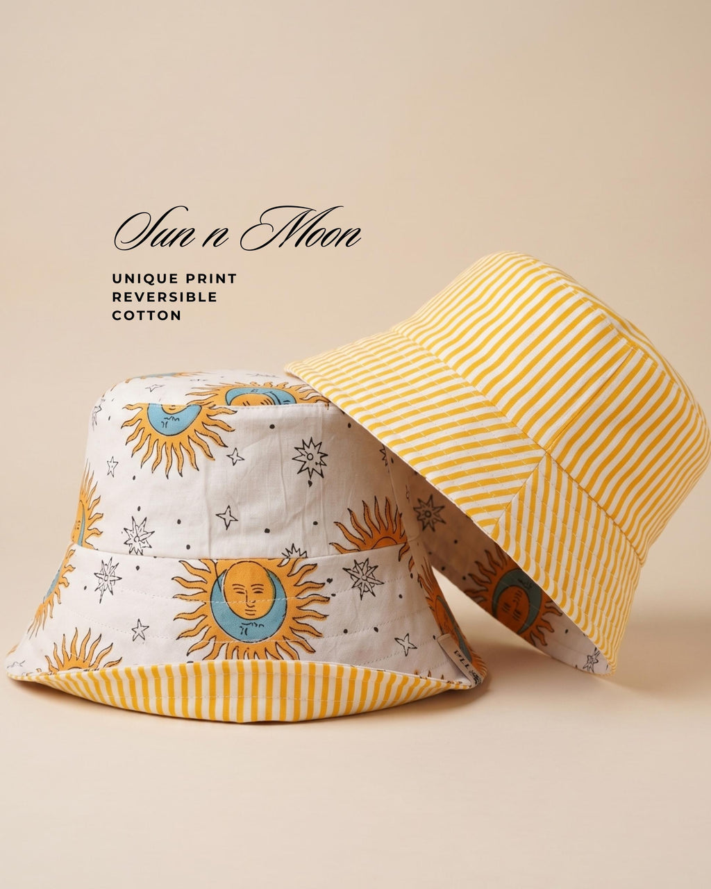 Sun n Moon - Cotton REVERSIBLE Bucket Hat