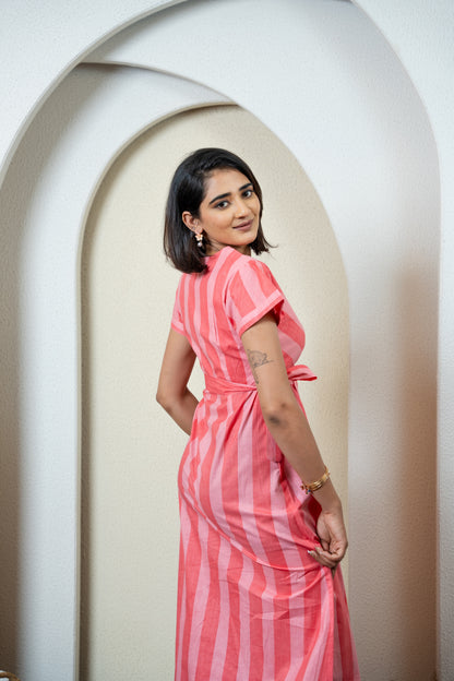 Peach Blush Stripe Dress