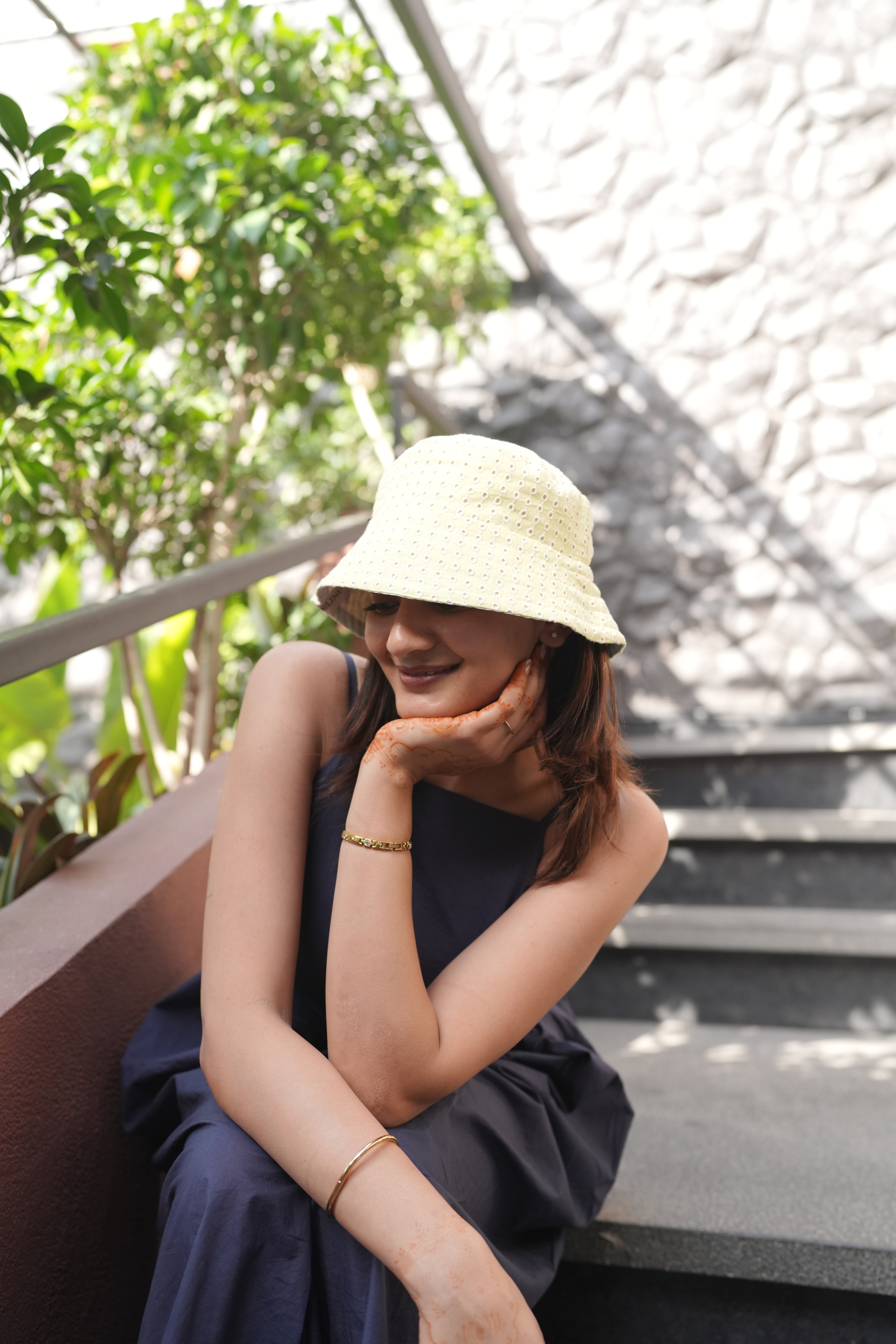 Schiffli Butter - Cotton REVERSIBLE Bucket Hat