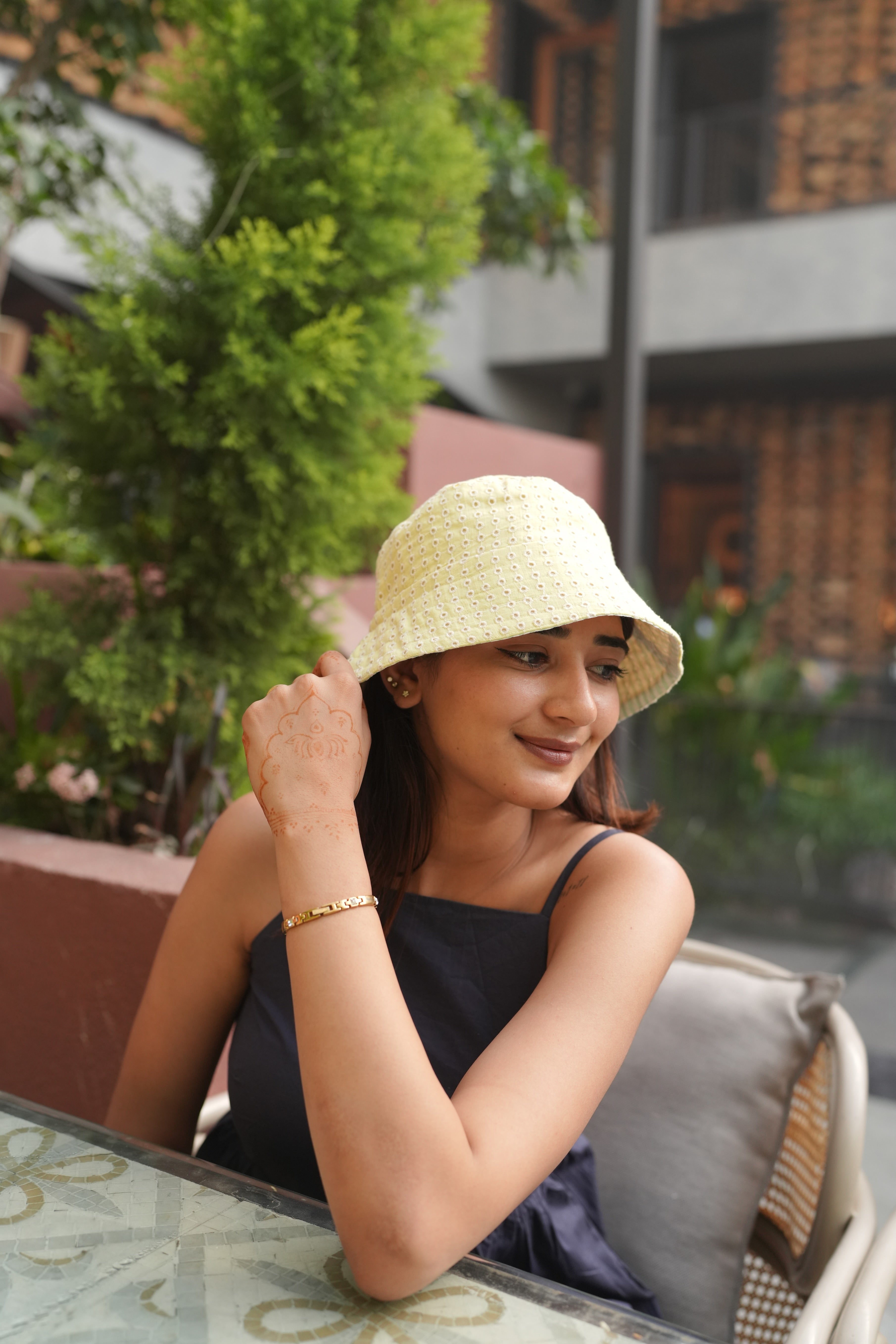 Schiffli Butter - Cotton REVERSIBLE Bucket Hat