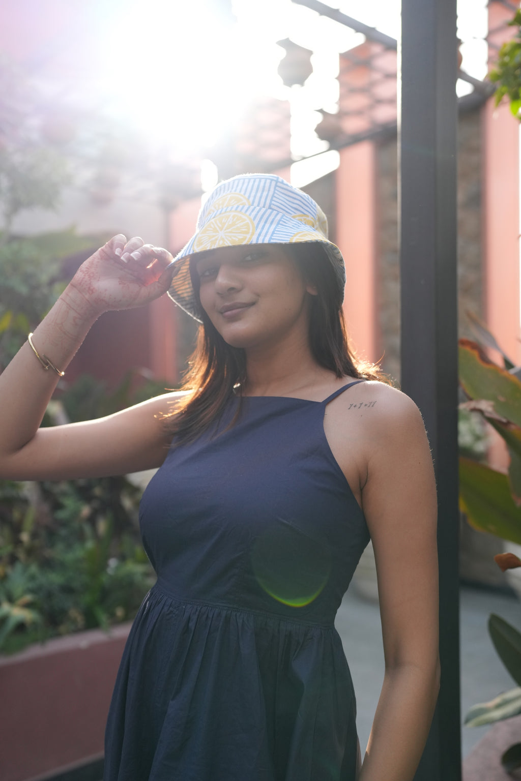 Summer Lemon - Cotton REVERSIBLE Bucket Hat