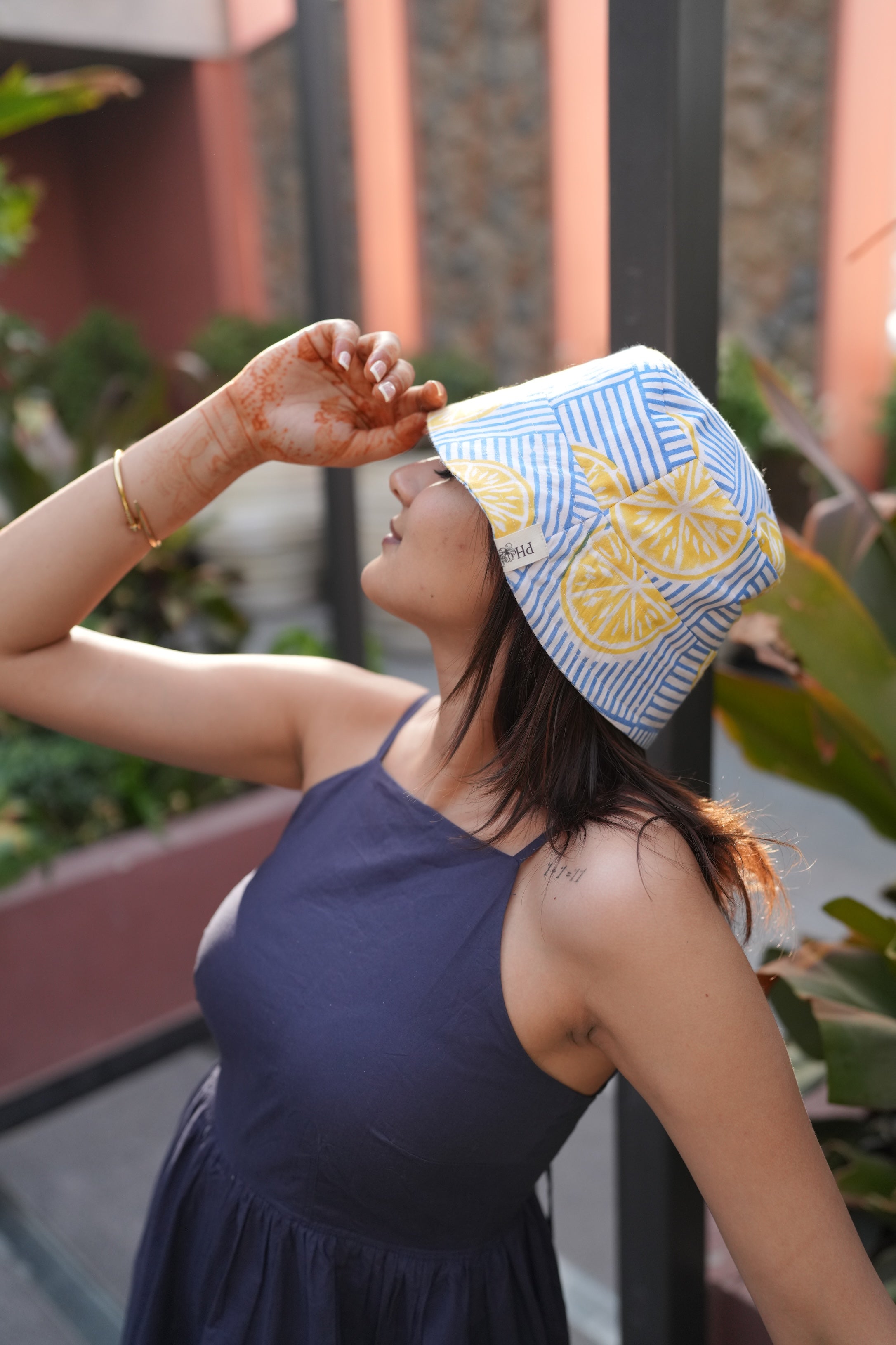 Summer Lemon - Cotton REVERSIBLE Bucket Hat