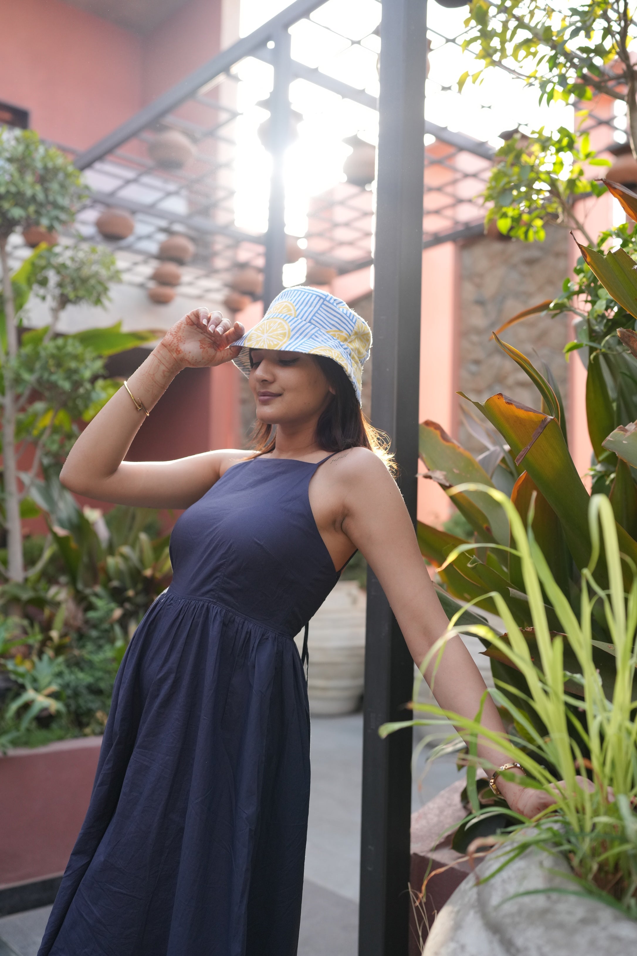 Summer Lemon - Cotton REVERSIBLE Bucket Hat