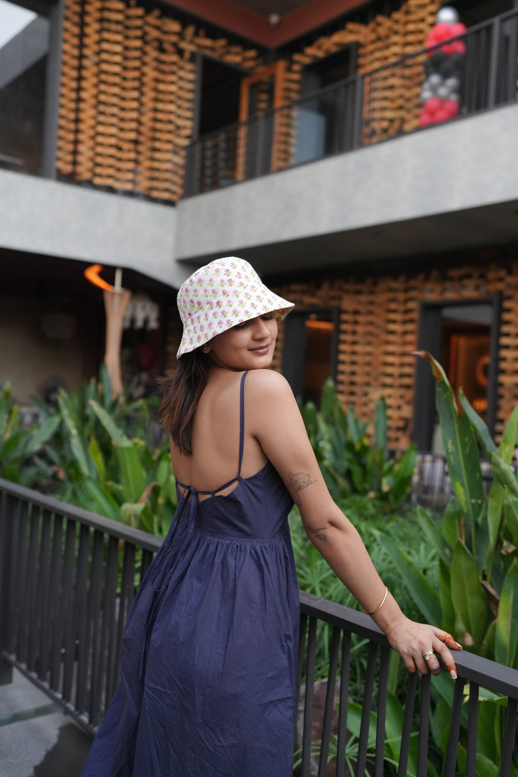 Flower Patti - Handblock REVERSIBLE Bucket Hat