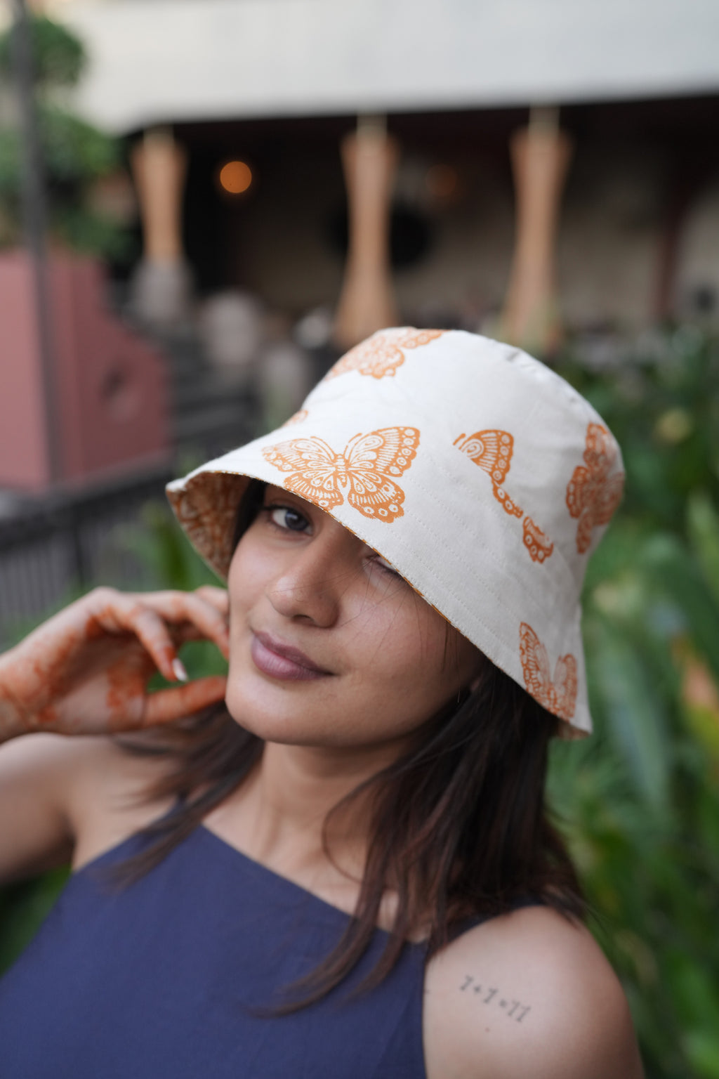 Golden Butterfly - Cotton REVERSIBLE Bucket Hat