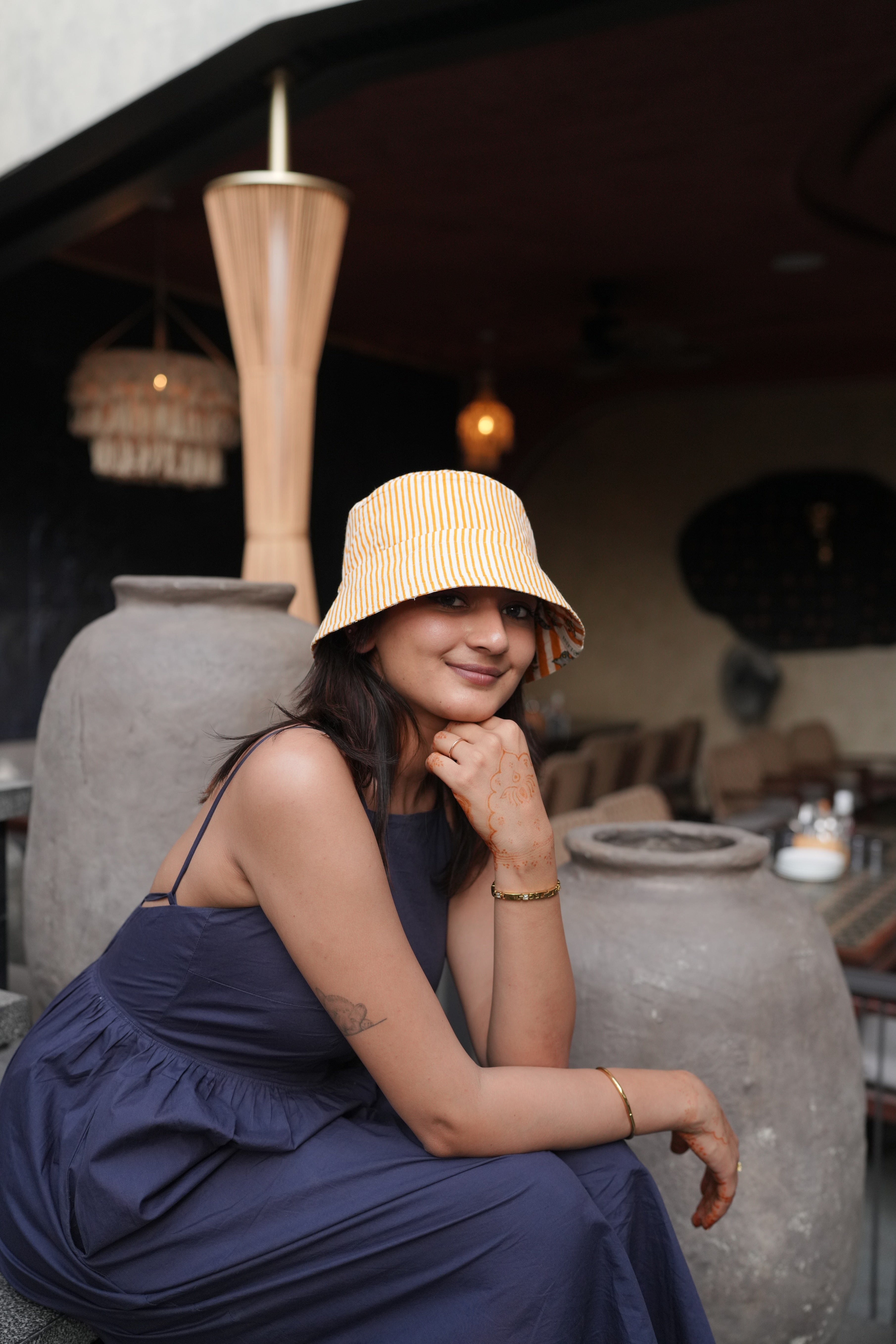 Hidden Animals in Stripes - Cotton REVERSIBLE Bucket Hat