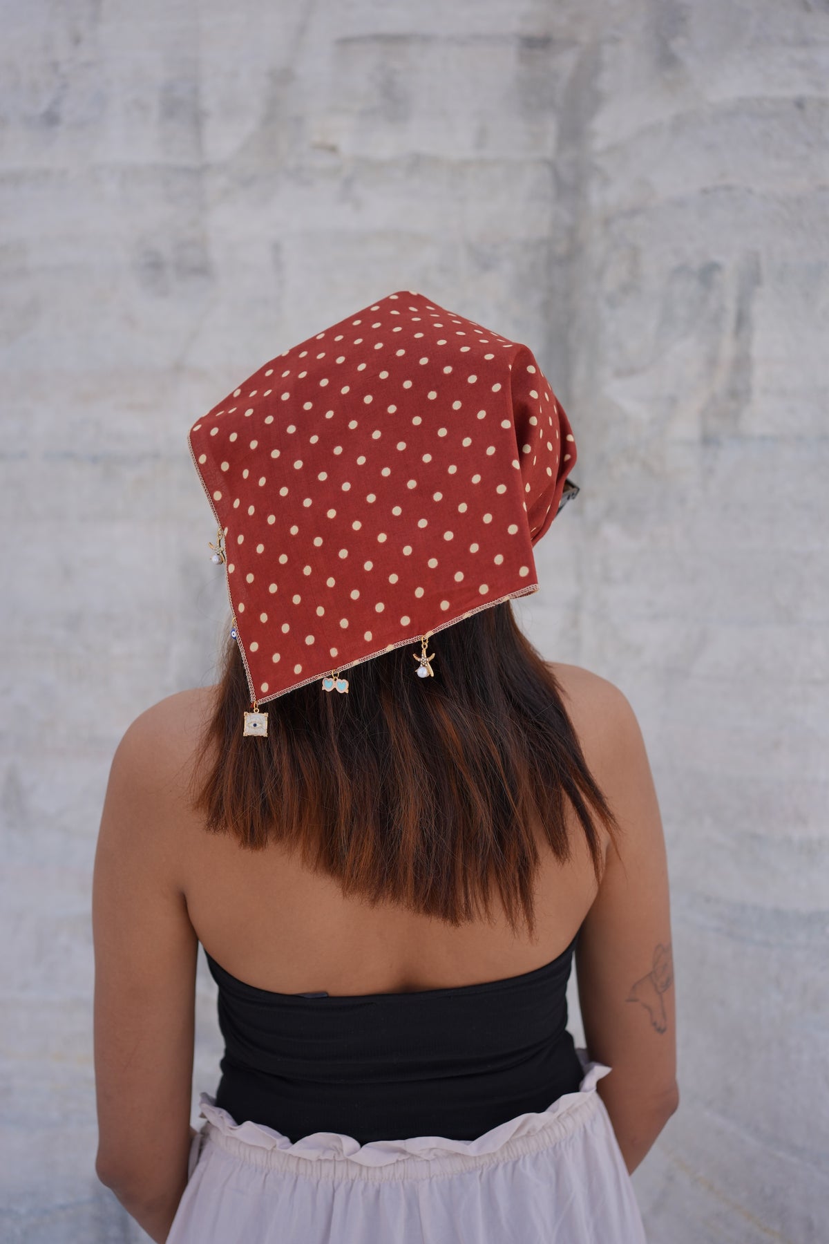 Espresso with Cream - LuluBee Polka Dot Charm Bandana