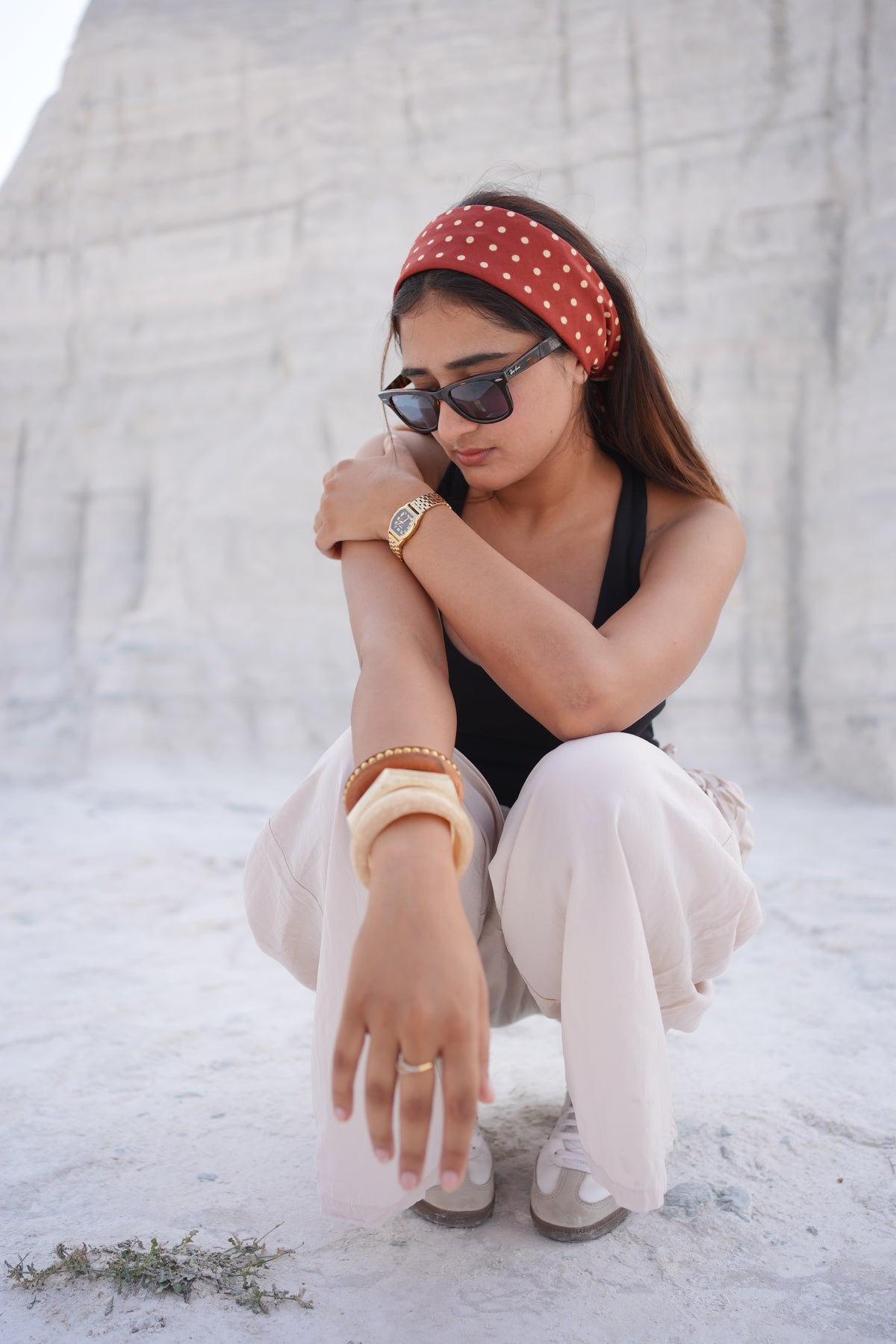Espresso with Cream - LuluBee Polka Dot Charm Bandana