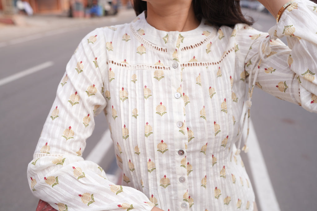Dobby Lumière Blouse/Top
