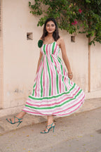 Watermelon Hand-Block Dress