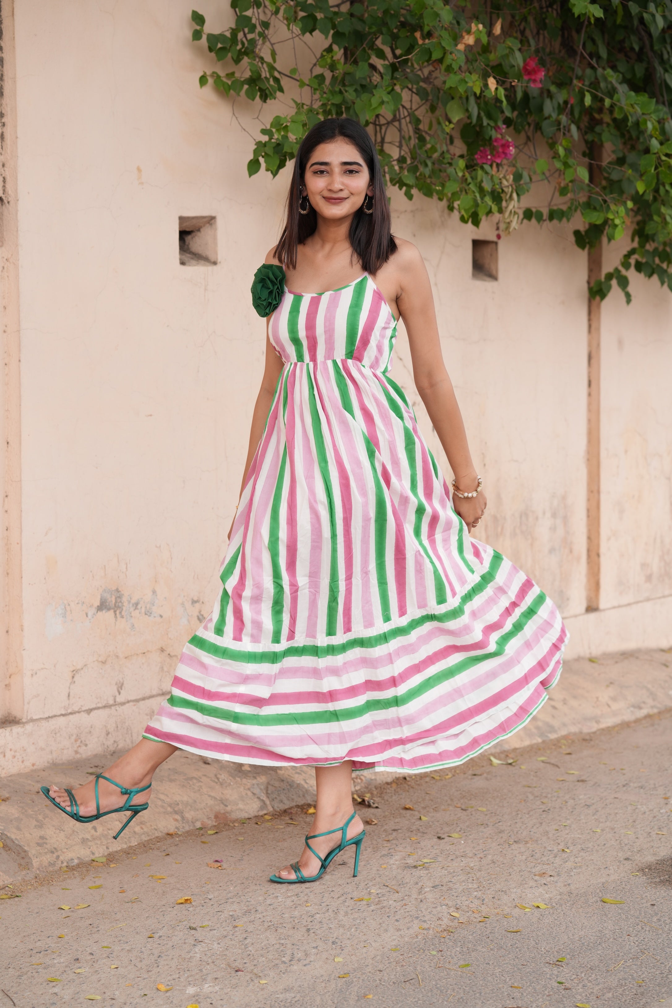 Watermelon Hand-Block Dress