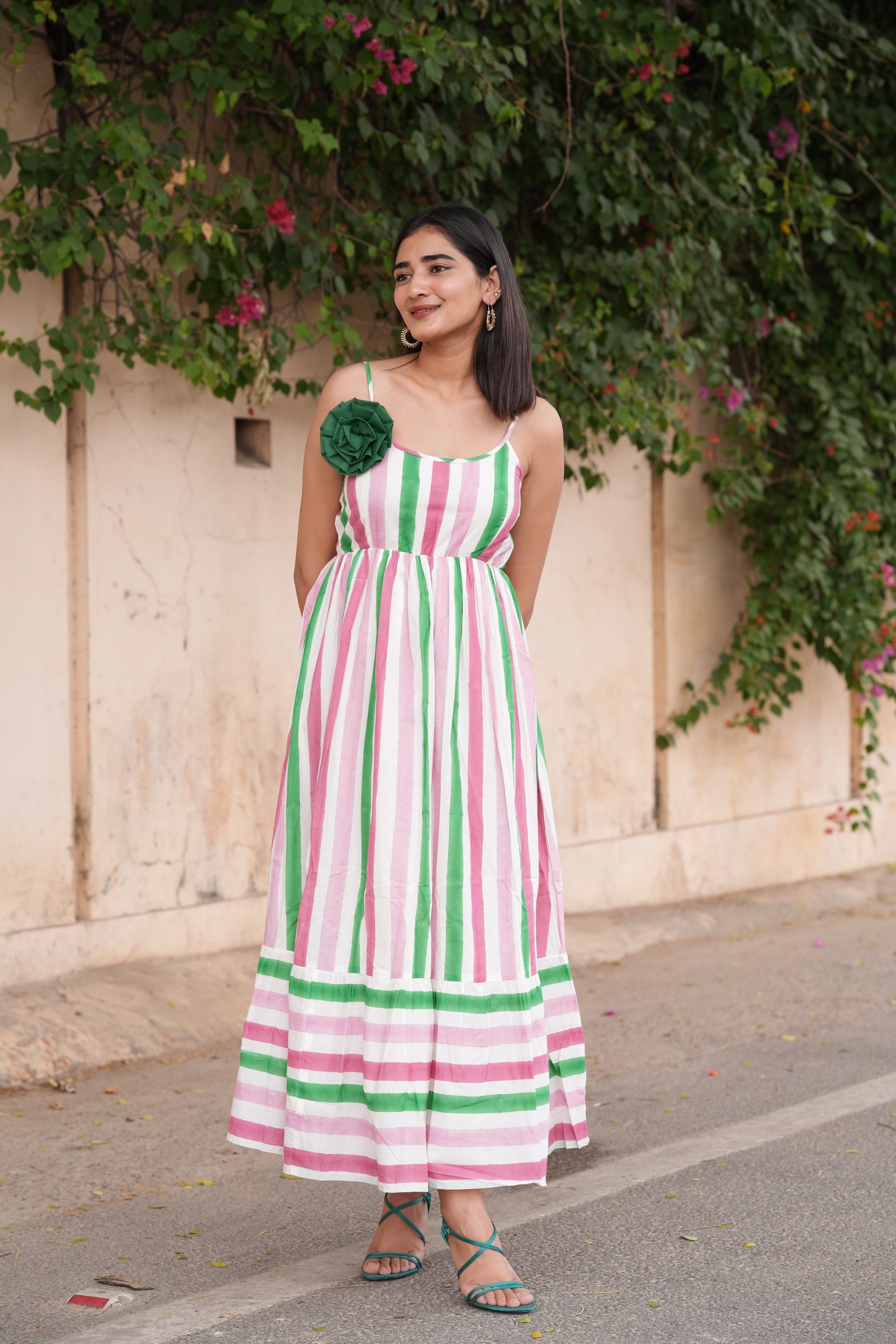 Watermelon Hand-Block Dress