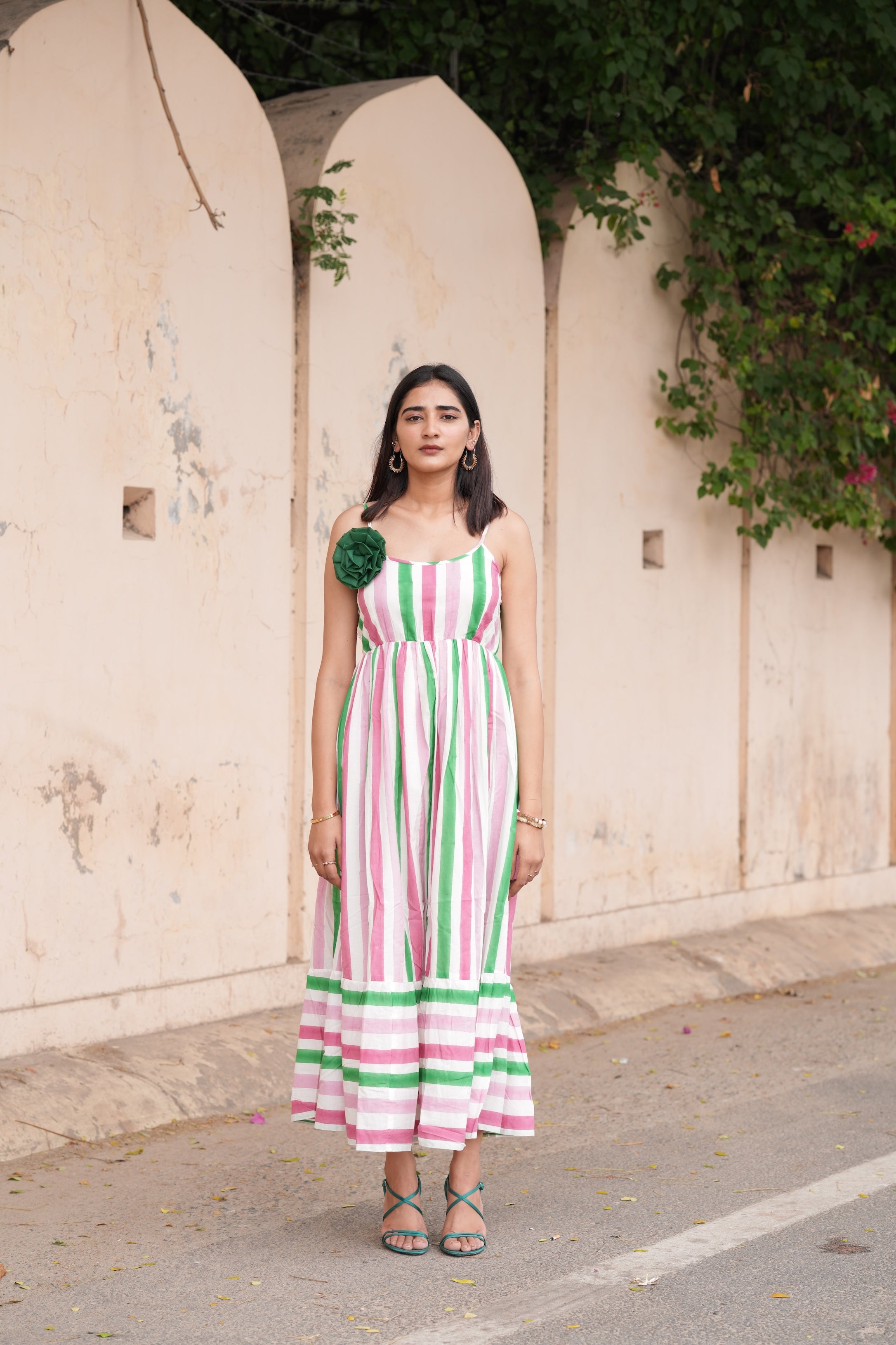 Watermelon Hand-Block Dress