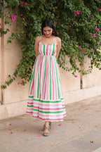 Watermelon Hand-Block Dress