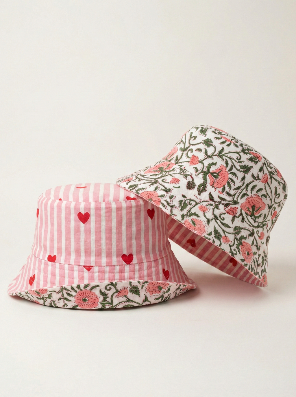 Pink Petals - Cotton REVERSIBLE Bucket Hat