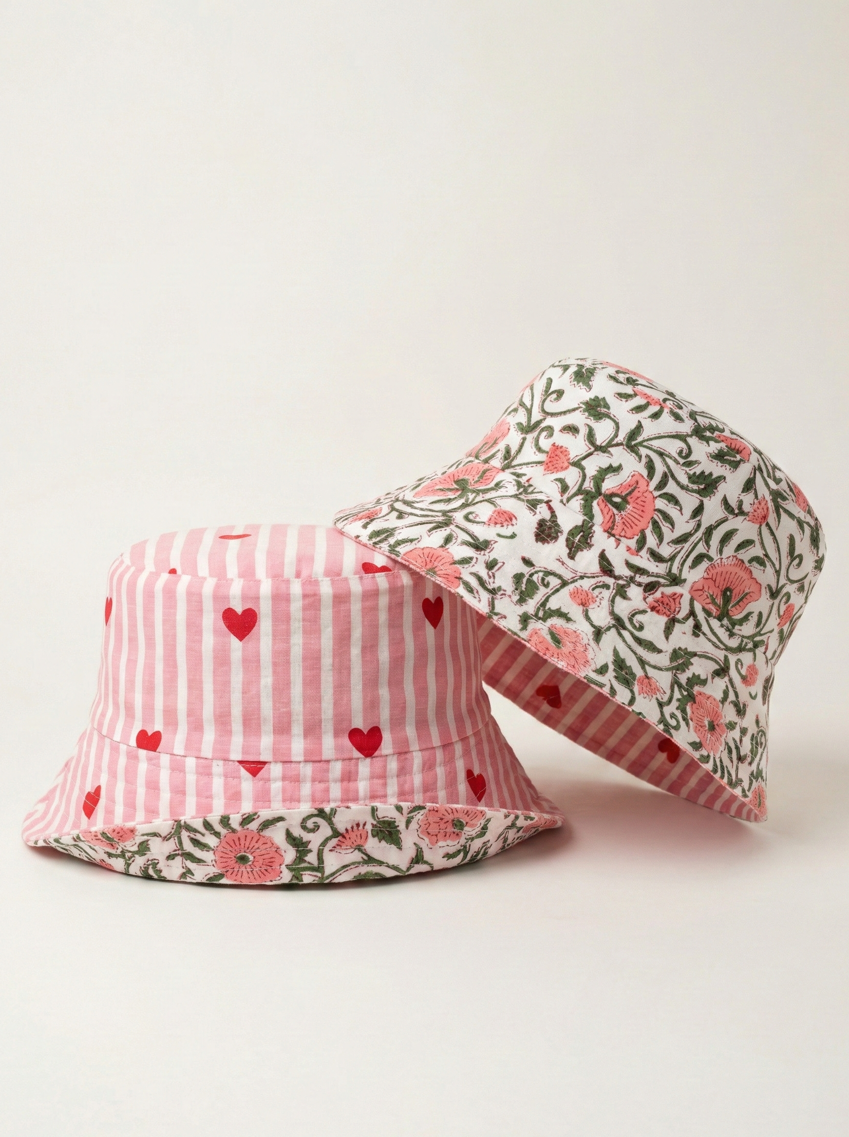 Pink Petals - Cotton REVERSIBLE Bucket Hat