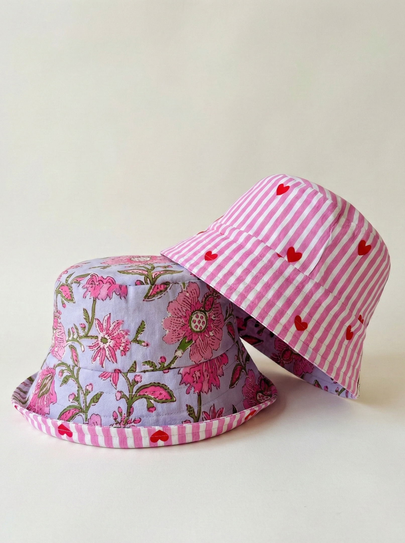 Pink Buds - Cotton REVERSIBLE Bucket Hat