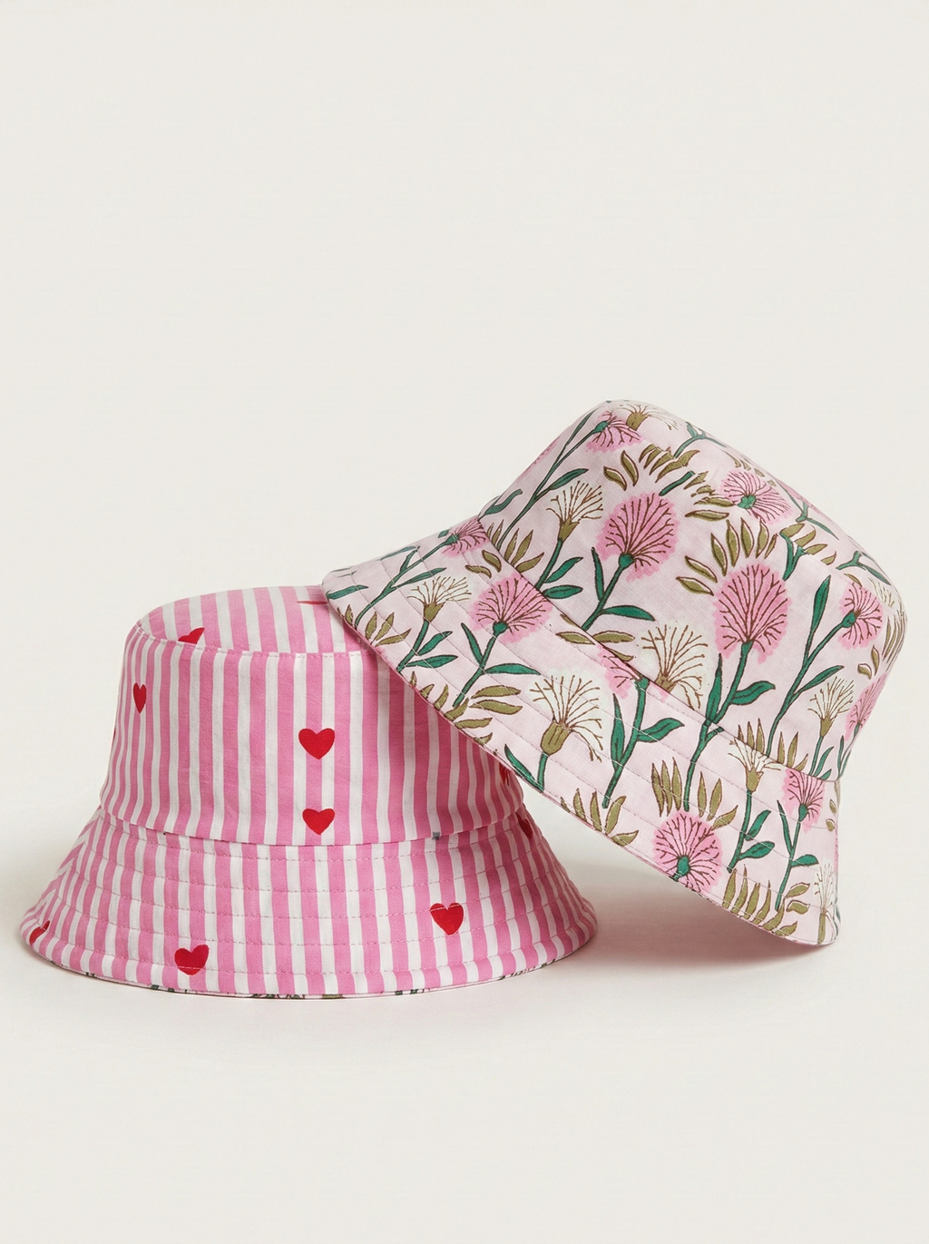 Pink Marigold - Cotton REVERSIBLE Bucket Hat