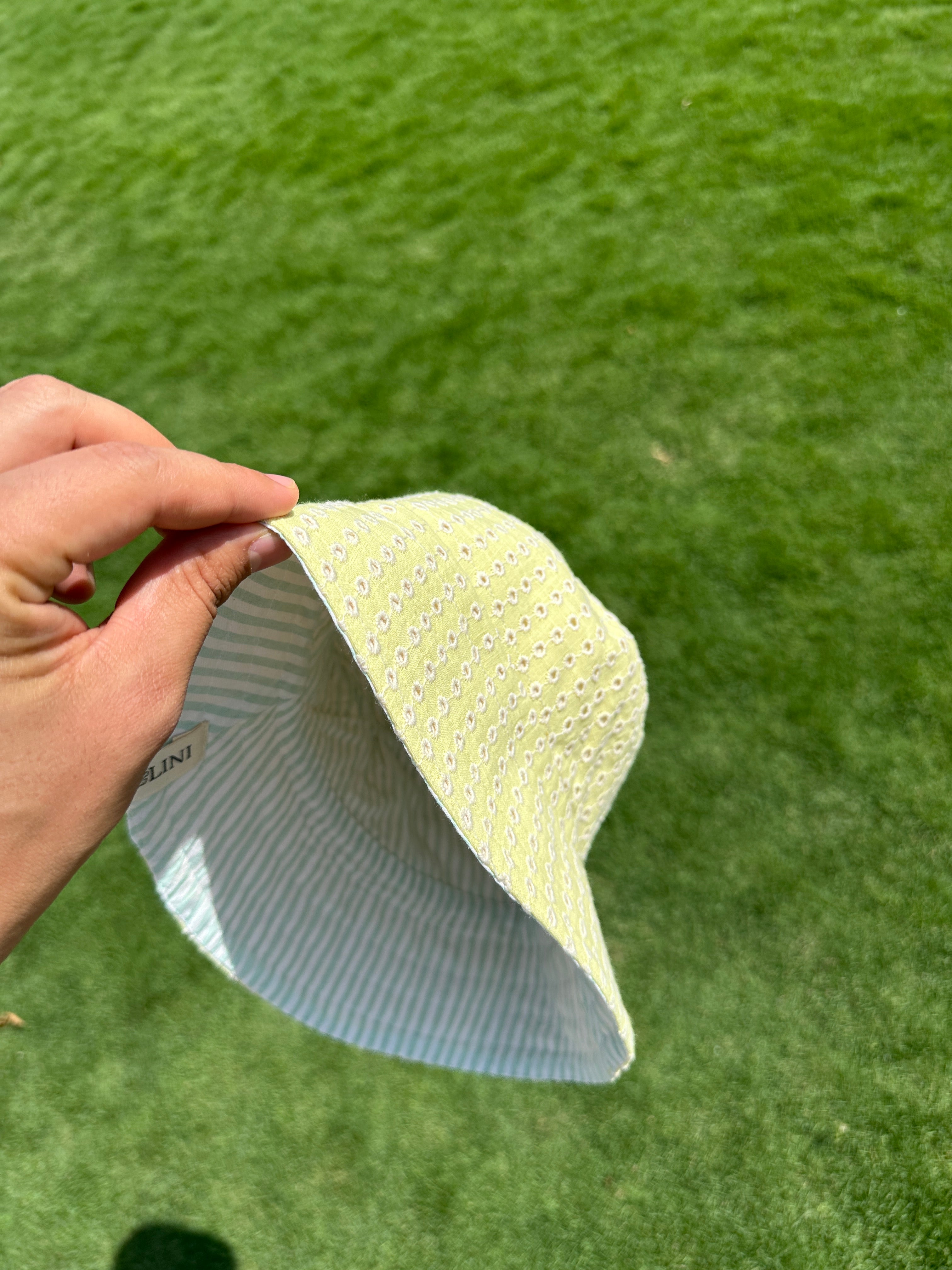 Schiffli Butter - Cotton REVERSIBLE Bucket Hat