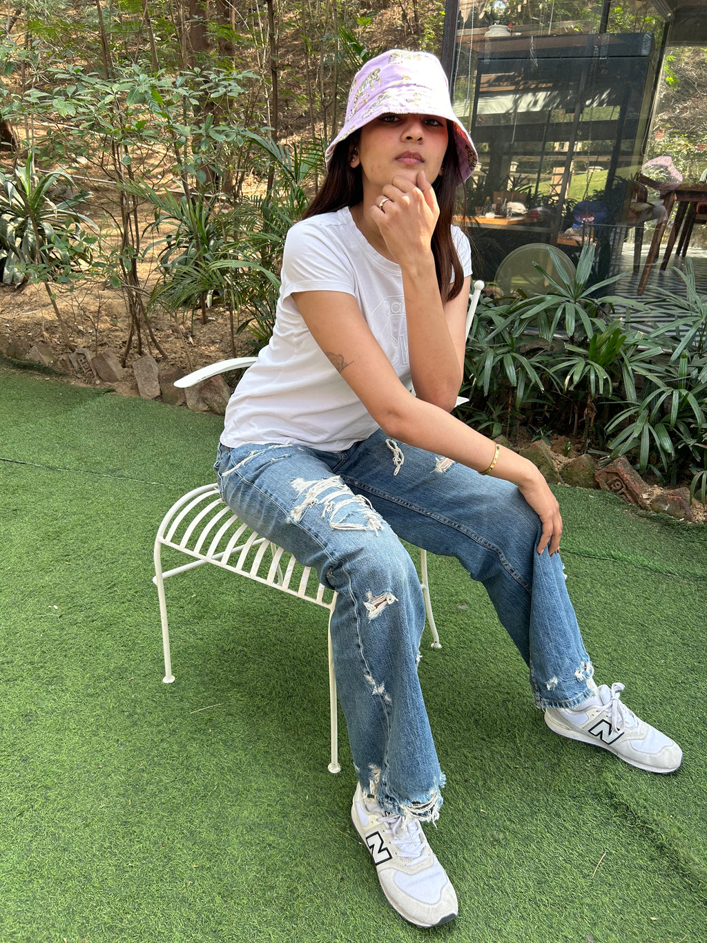 Tiger in Lavender - Cotton Bucket Hat