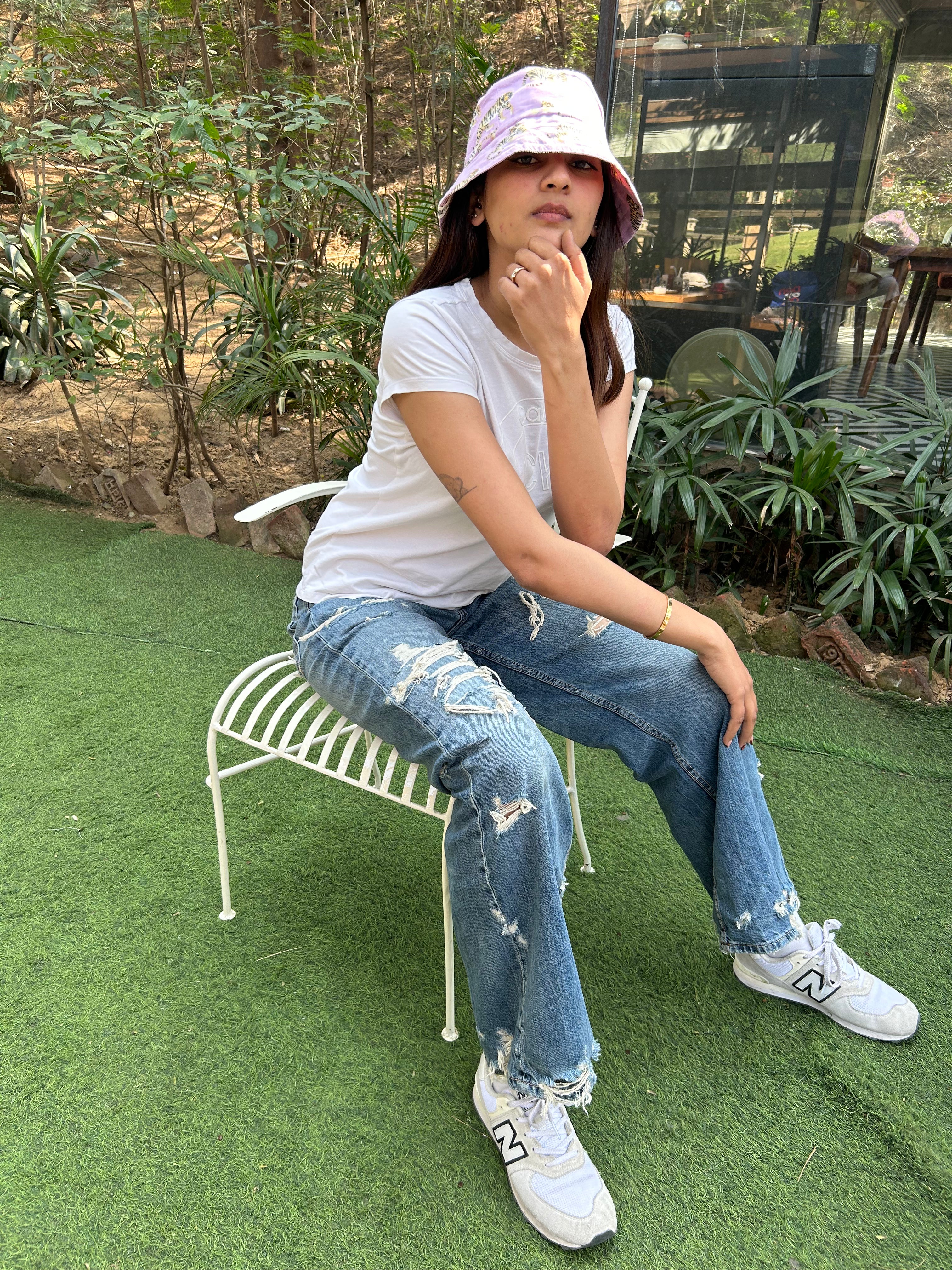 Tiger in Lavender - Cotton Bucket Hat