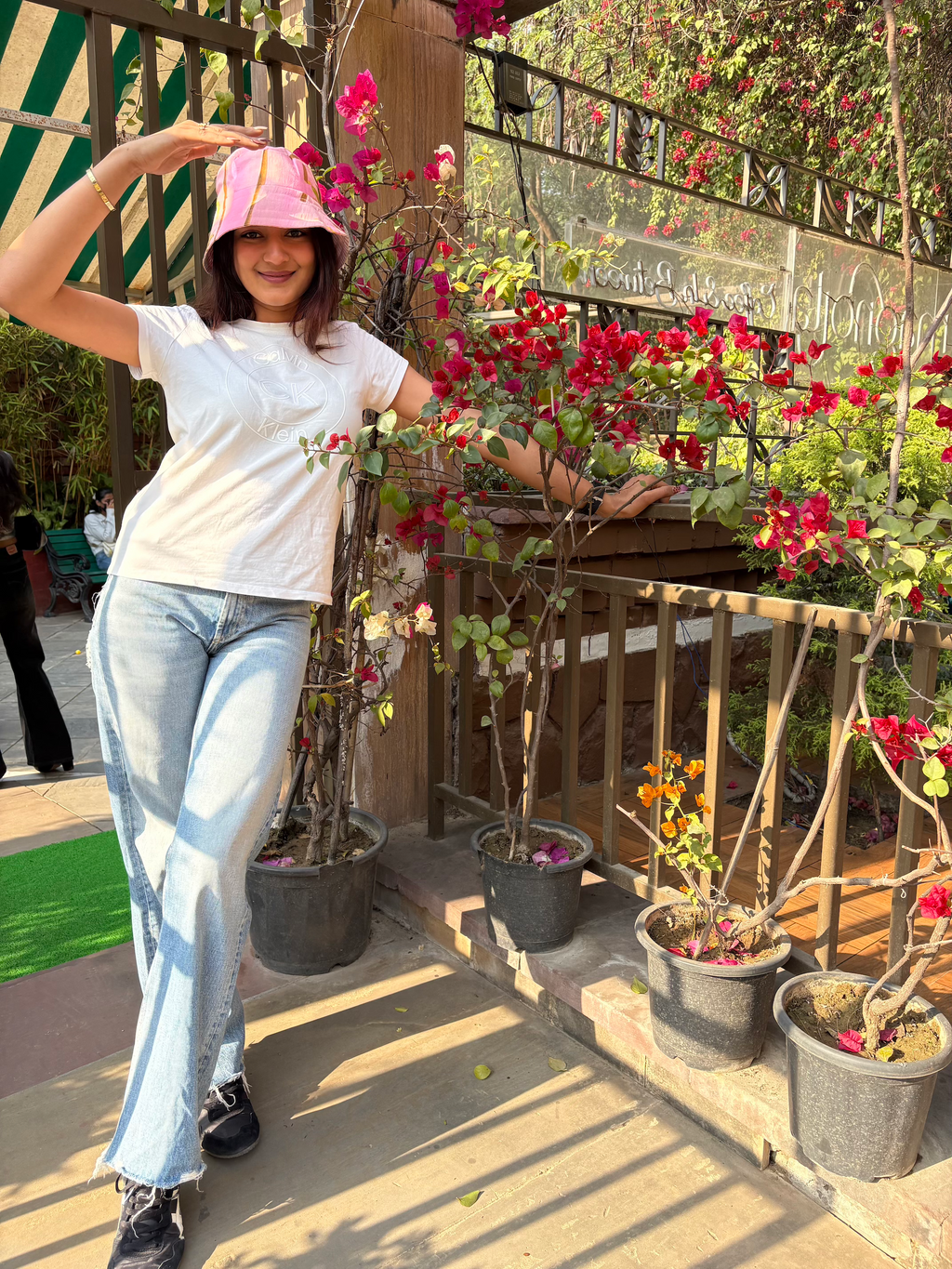 Palm in Peach Sky - Cotton REVERSIBLE Bucket Hat