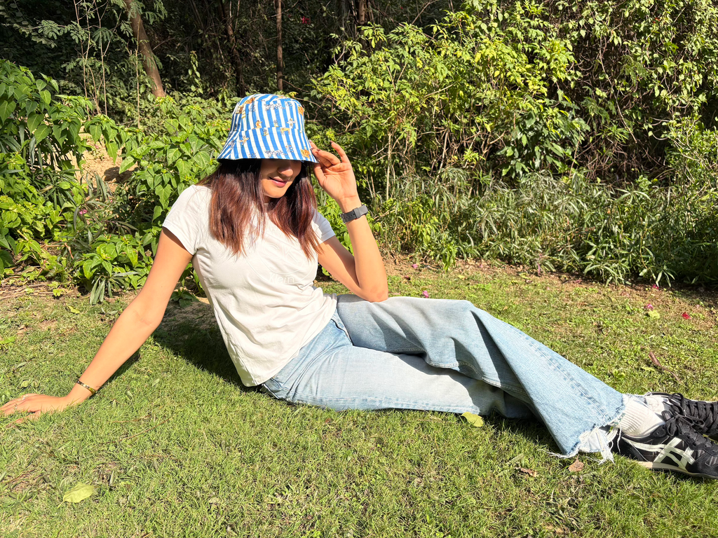 Hidden Animals in Stripes - Cotton REVERSIBLE Bucket Hat