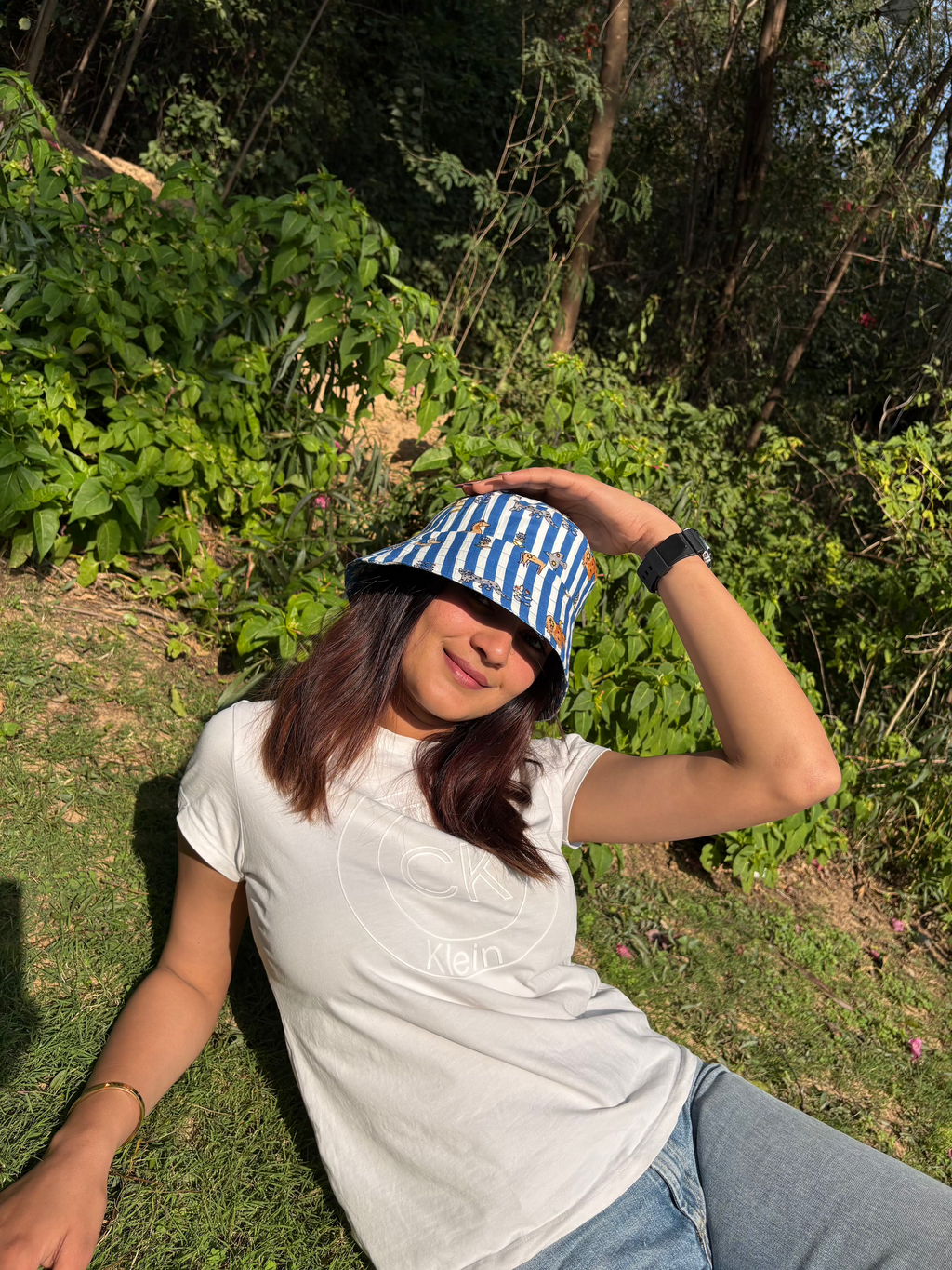 Hidden Animals in Stripes - Cotton REVERSIBLE Bucket Hat