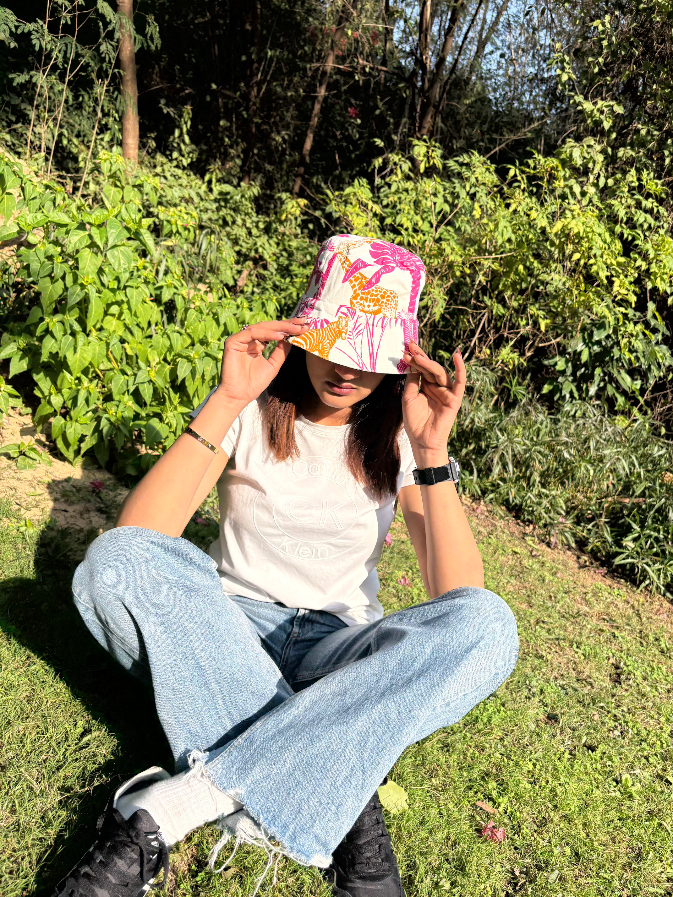 Flamingos and Pineapples - Cotton REVERSIBLE Bucket Hat
