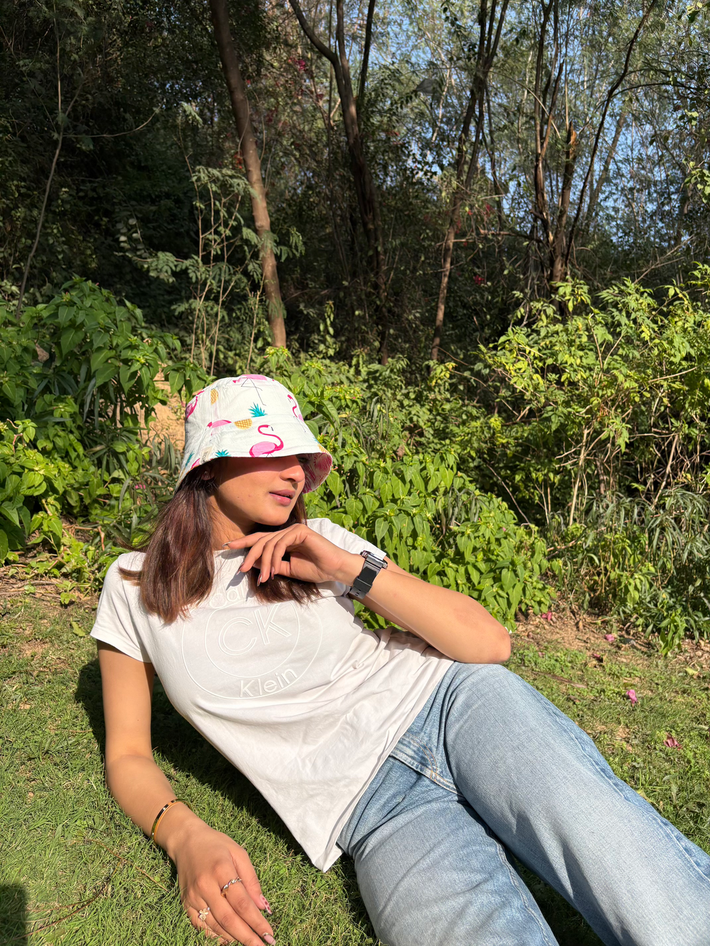 Flamingos and Pineapples - Cotton REVERSIBLE Bucket Hat