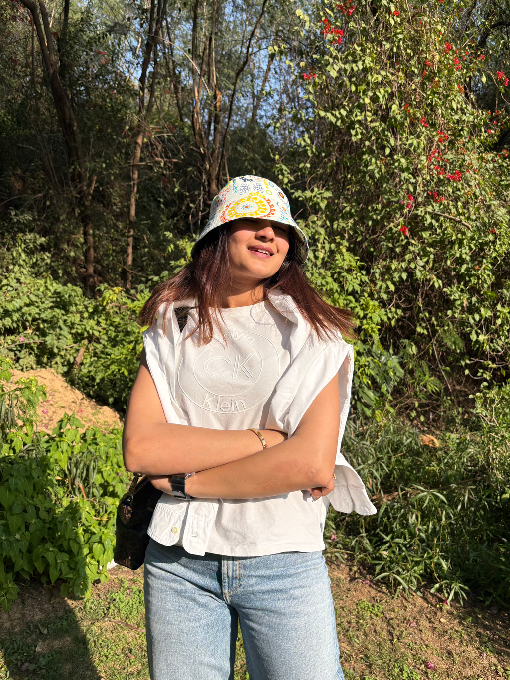 Colour Splash with Polka Stripes - Cotton REVERSIBLE Bucket Hat