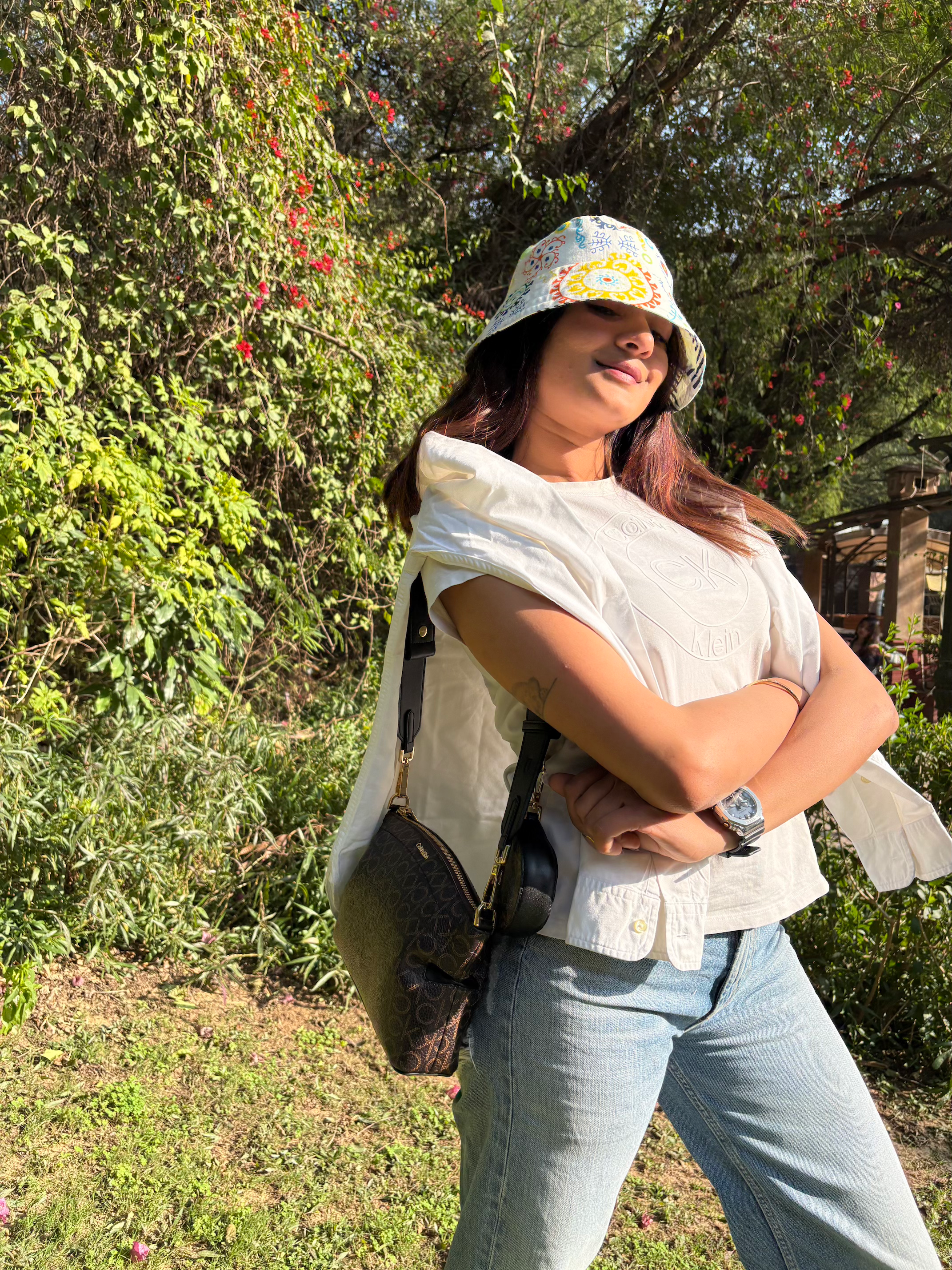 Colour Splash with Polka Stripes - Cotton REVERSIBLE Bucket Hat