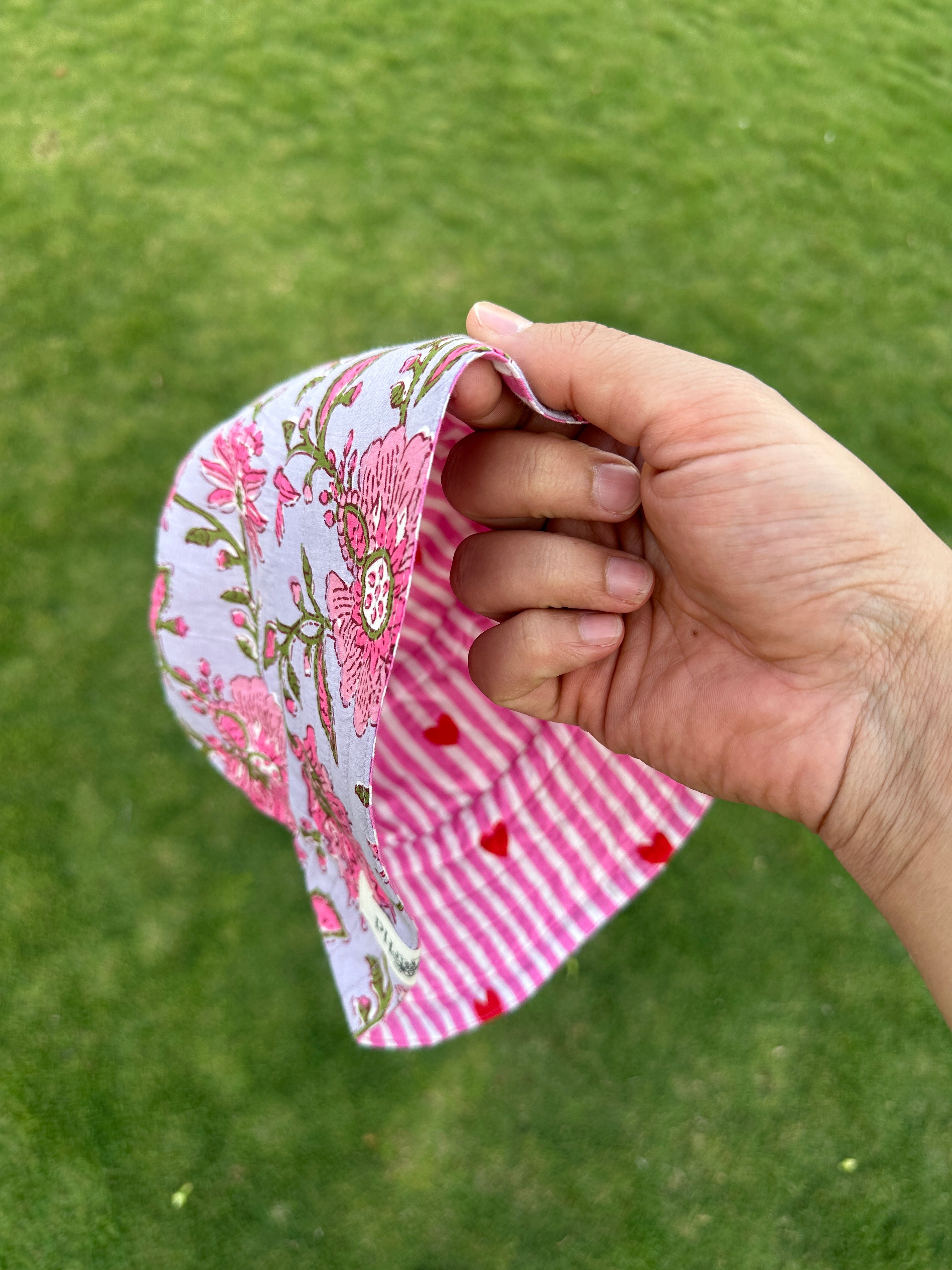 Pink Buds - Cotton REVERSIBLE Bucket Hat