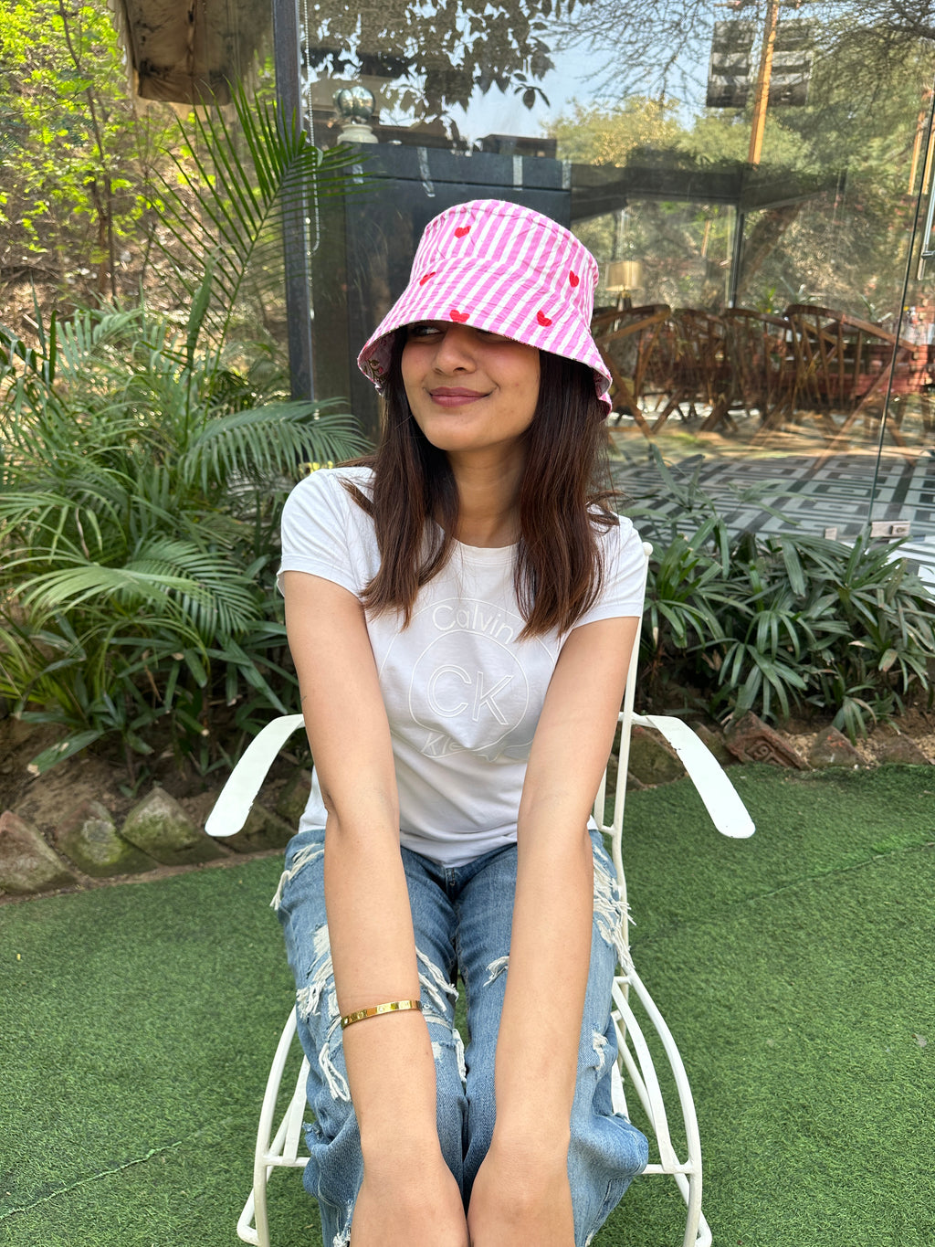 Lavender Hibiscus - Cotton REVERSIBLE Bucket Hat