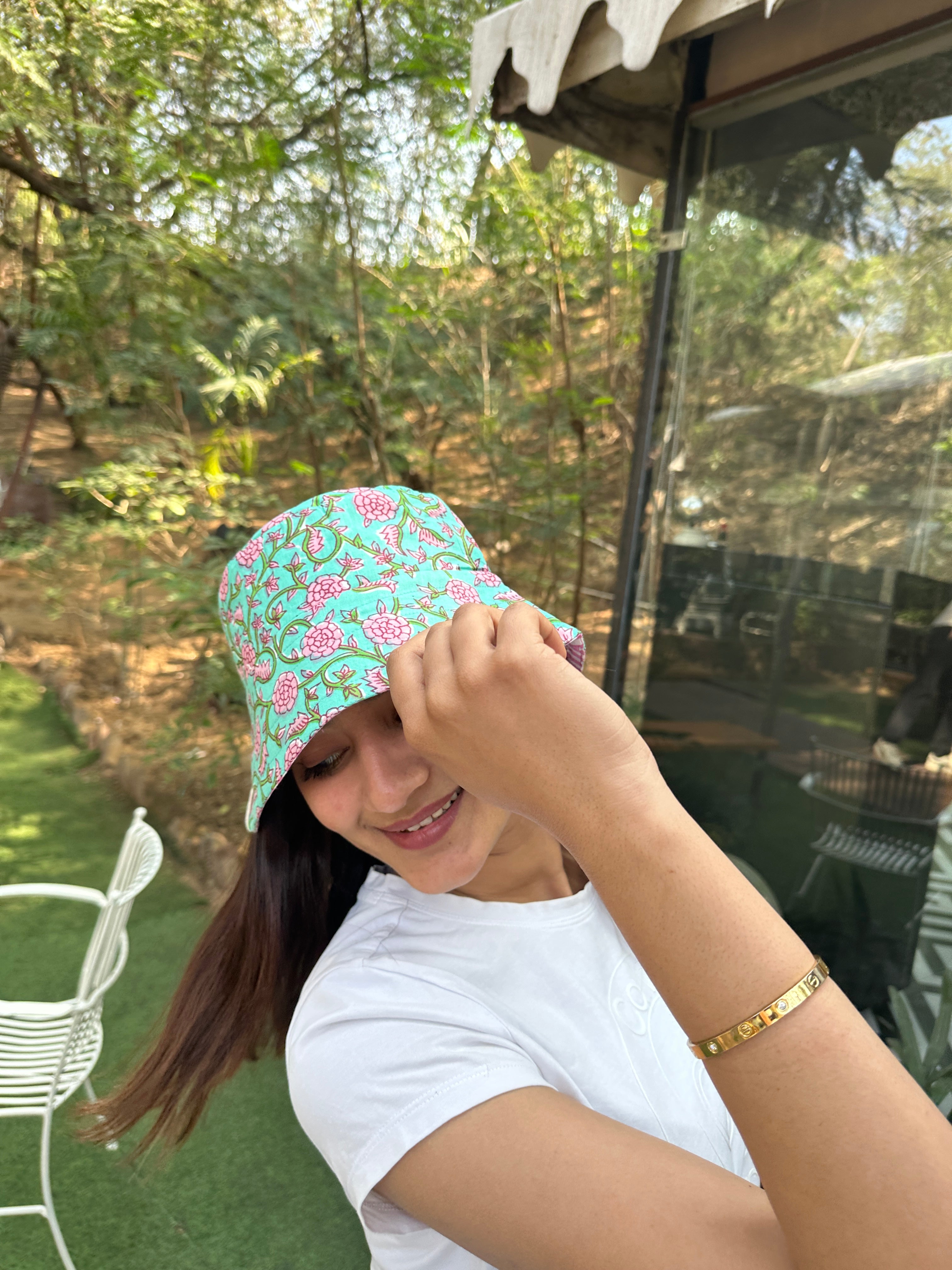 Petal Tide - Cotton REVERSIBLE Bucket Hat