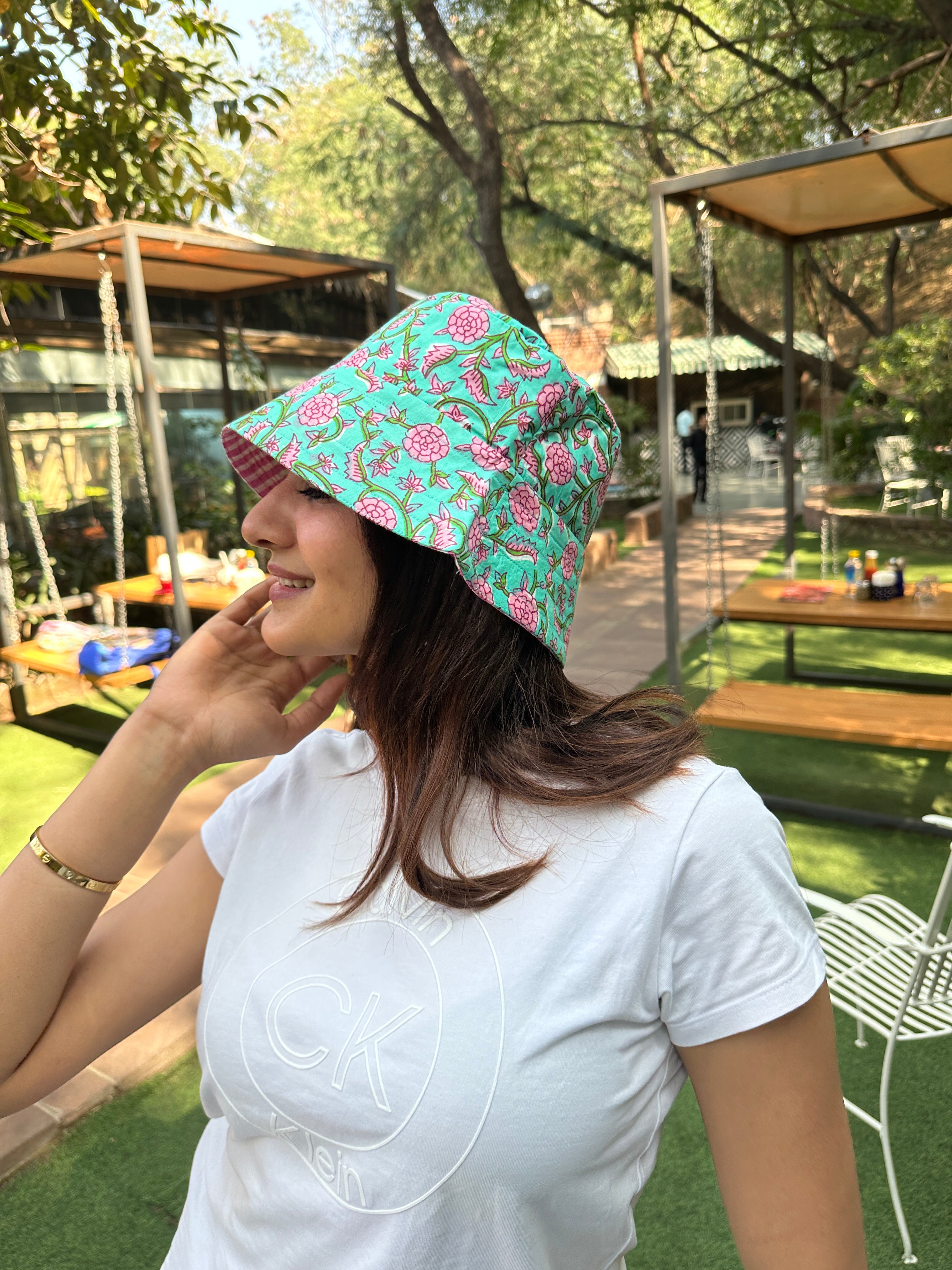 Petal Tide - Cotton REVERSIBLE Bucket Hat