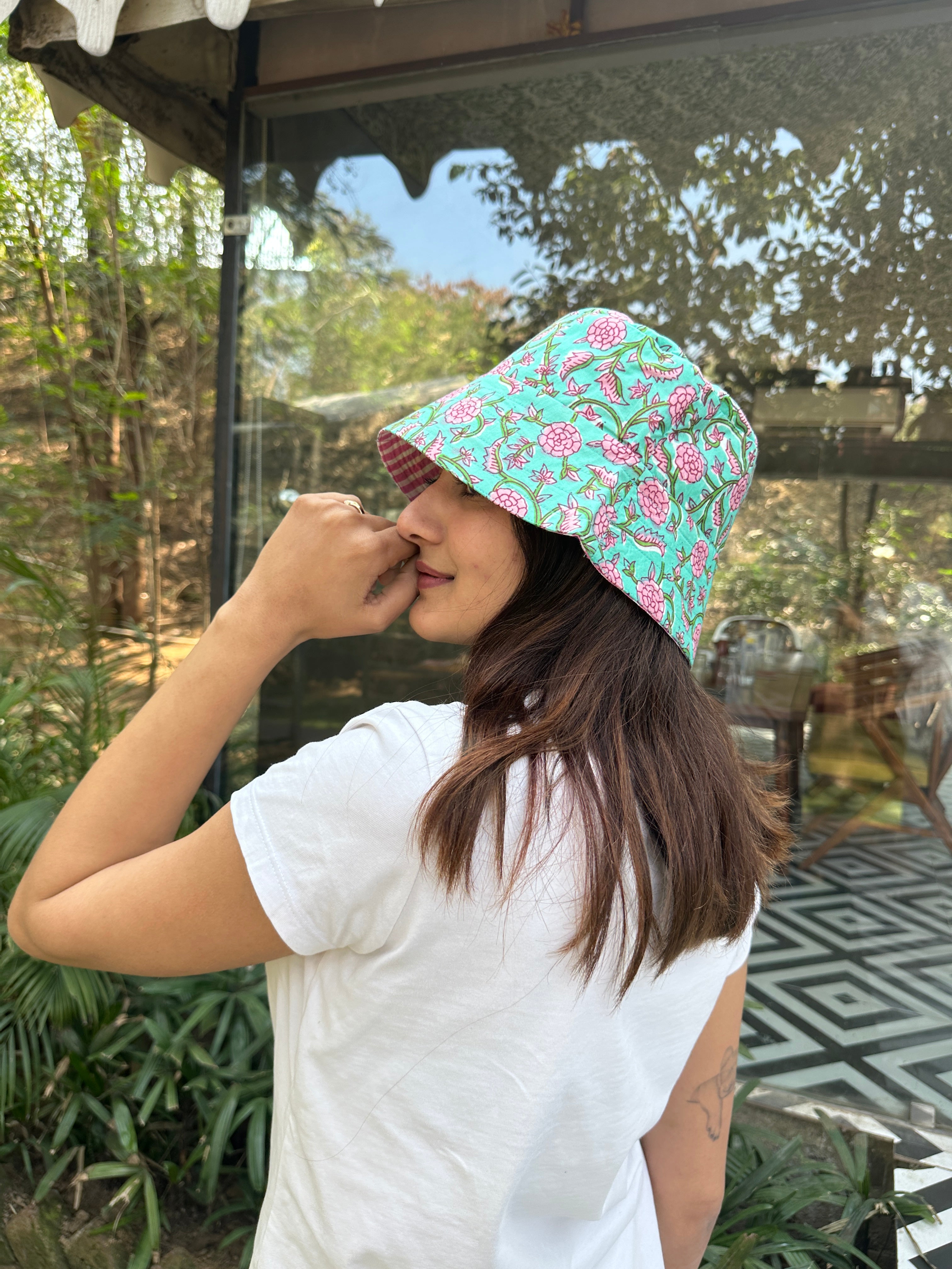 Petal Tide - Cotton REVERSIBLE Bucket Hat