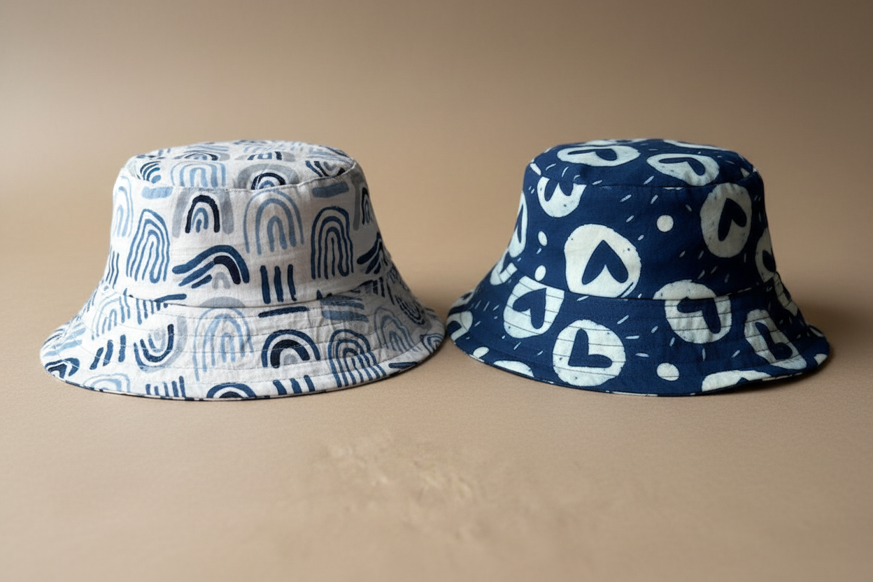 Hat got Hearts - Cotton REVERSIBLE Bucket Hat