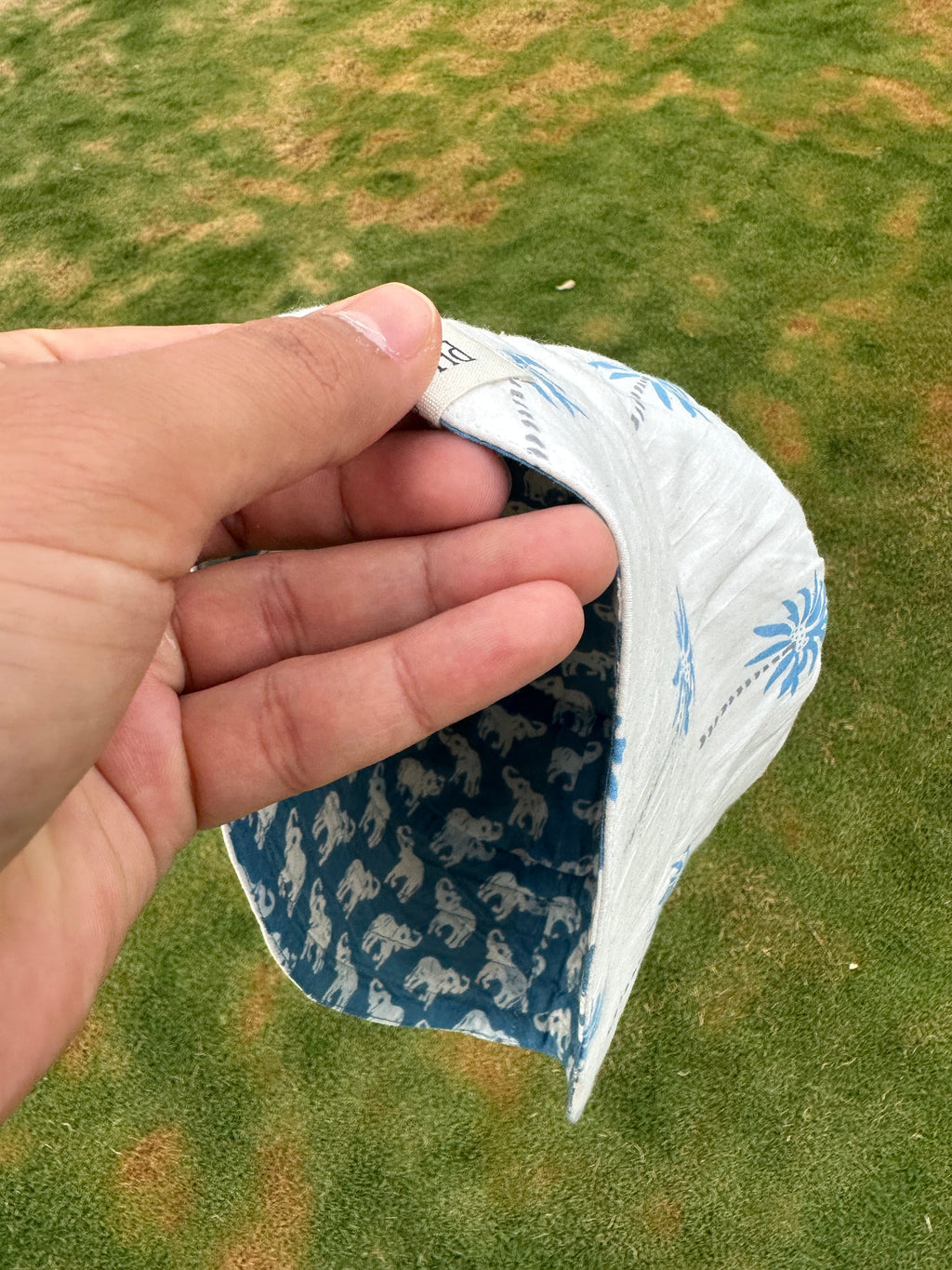 Blue Palm - Cotton REVERSIBLE Bucket Hat