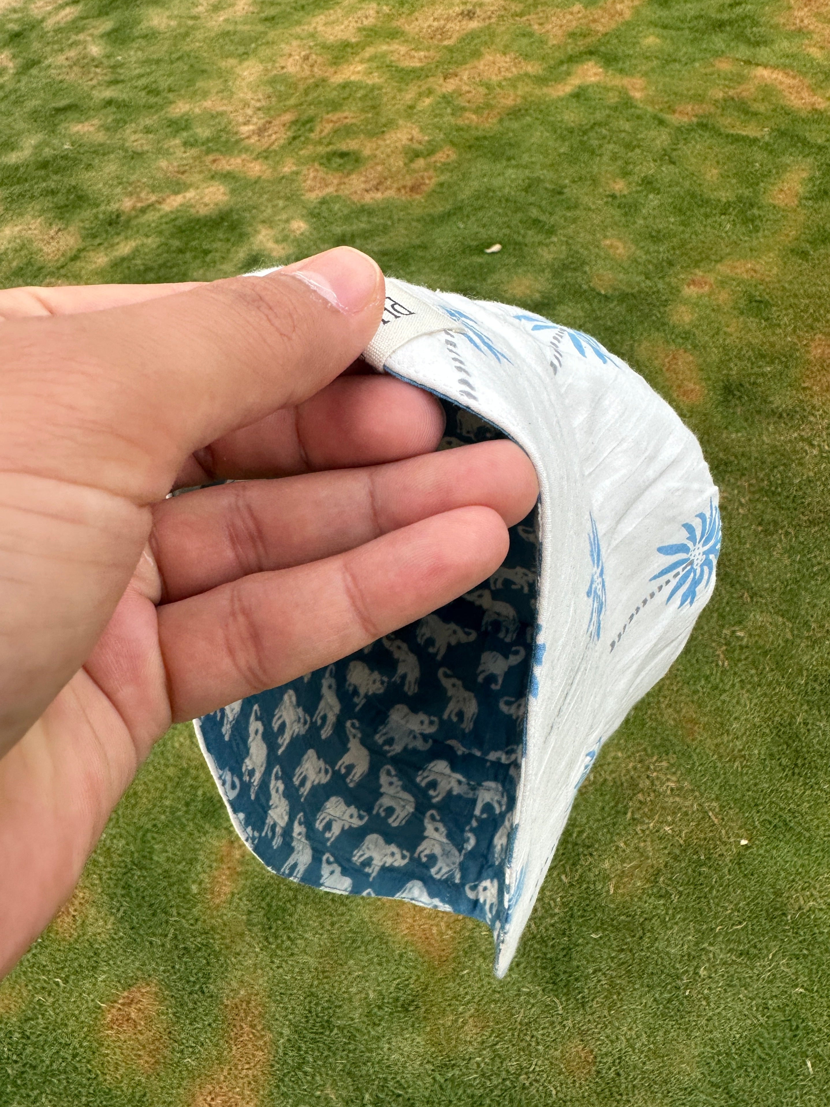 Blue Palm - Cotton REVERSIBLE Bucket Hat