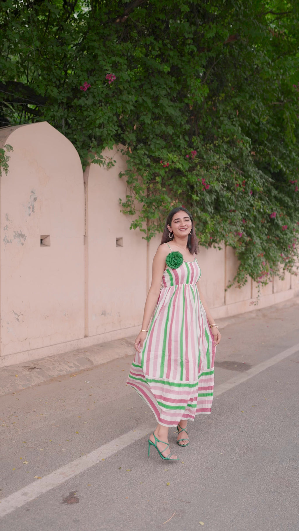 Watermelon Hand-Block Dress